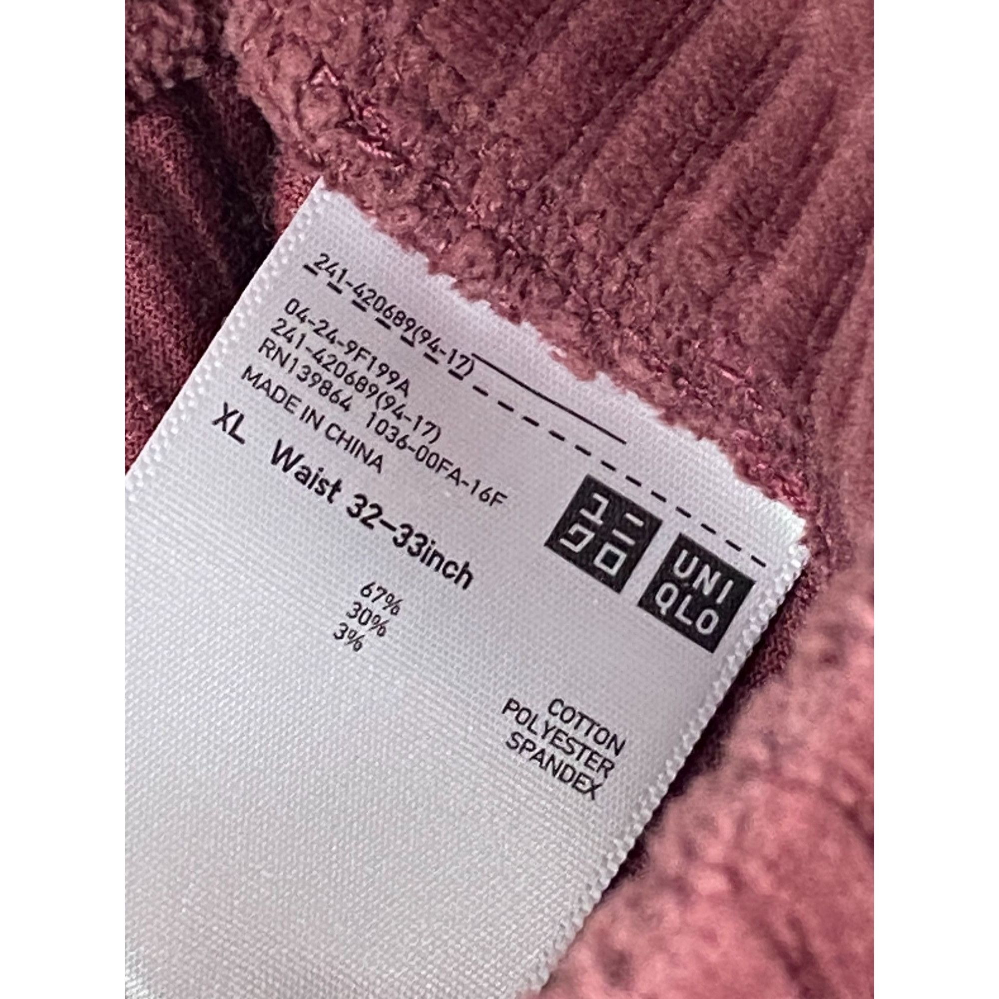 Uniqlo Uniqlo Casual Loose Fit Wide Leg Corduroy Suede Pants Burgun Size 32" / US 10 / IT 46 - 3 Thumbnail