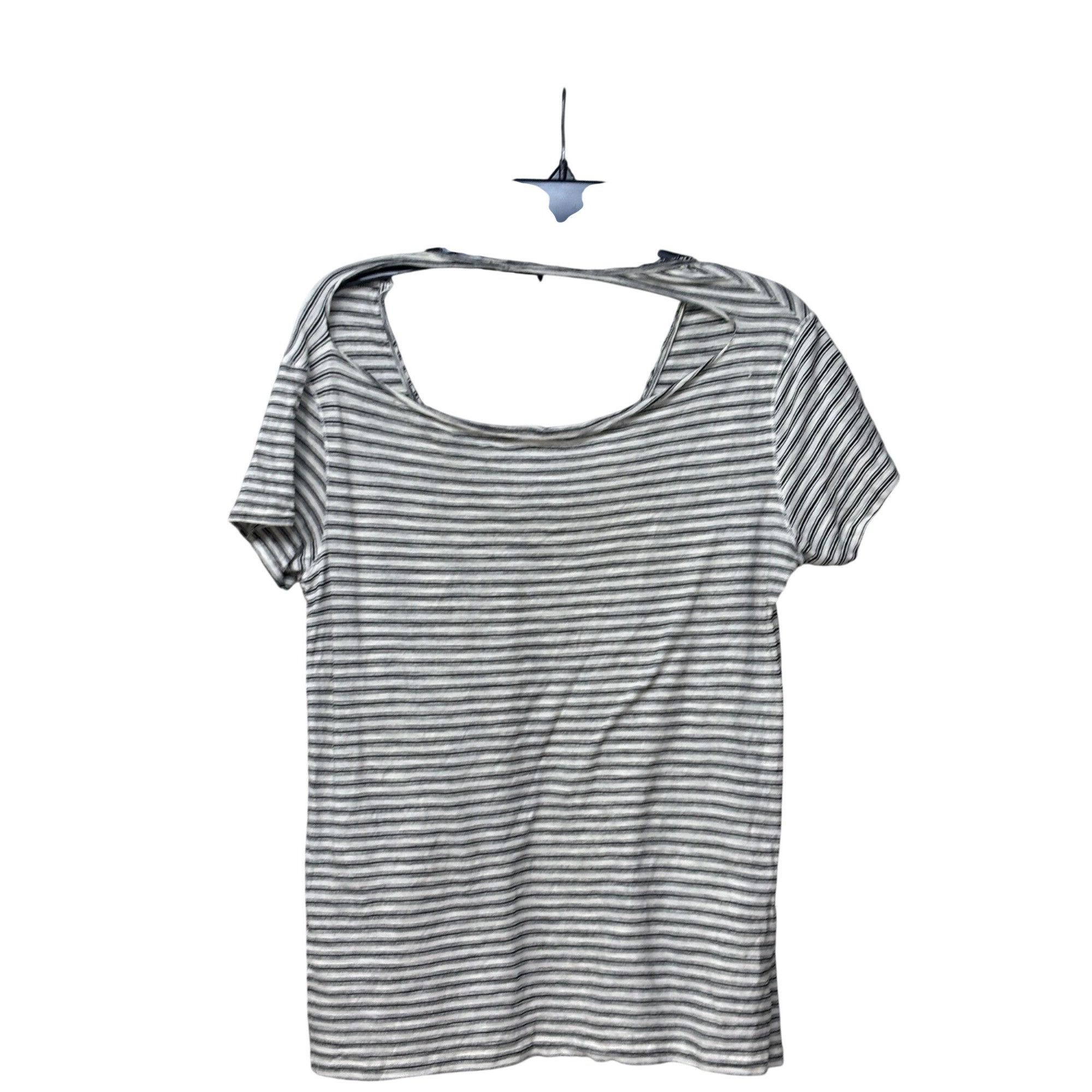 Other AllSaints Women's Striped Short Sleeve V-Neck T-Shirt, Blac Size S / US 4 / IT 40 - 9 Thumbnail