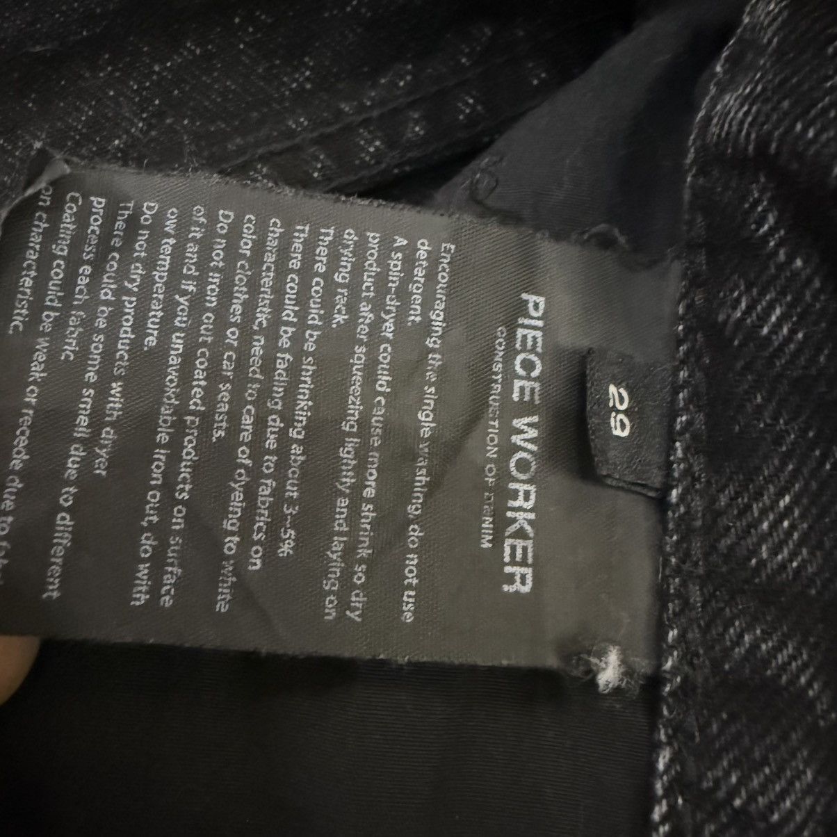 If Six Was Nine Flared Long Piece Worker Black Wash Denim Jeans Size US 29 - 12 Thumbnail