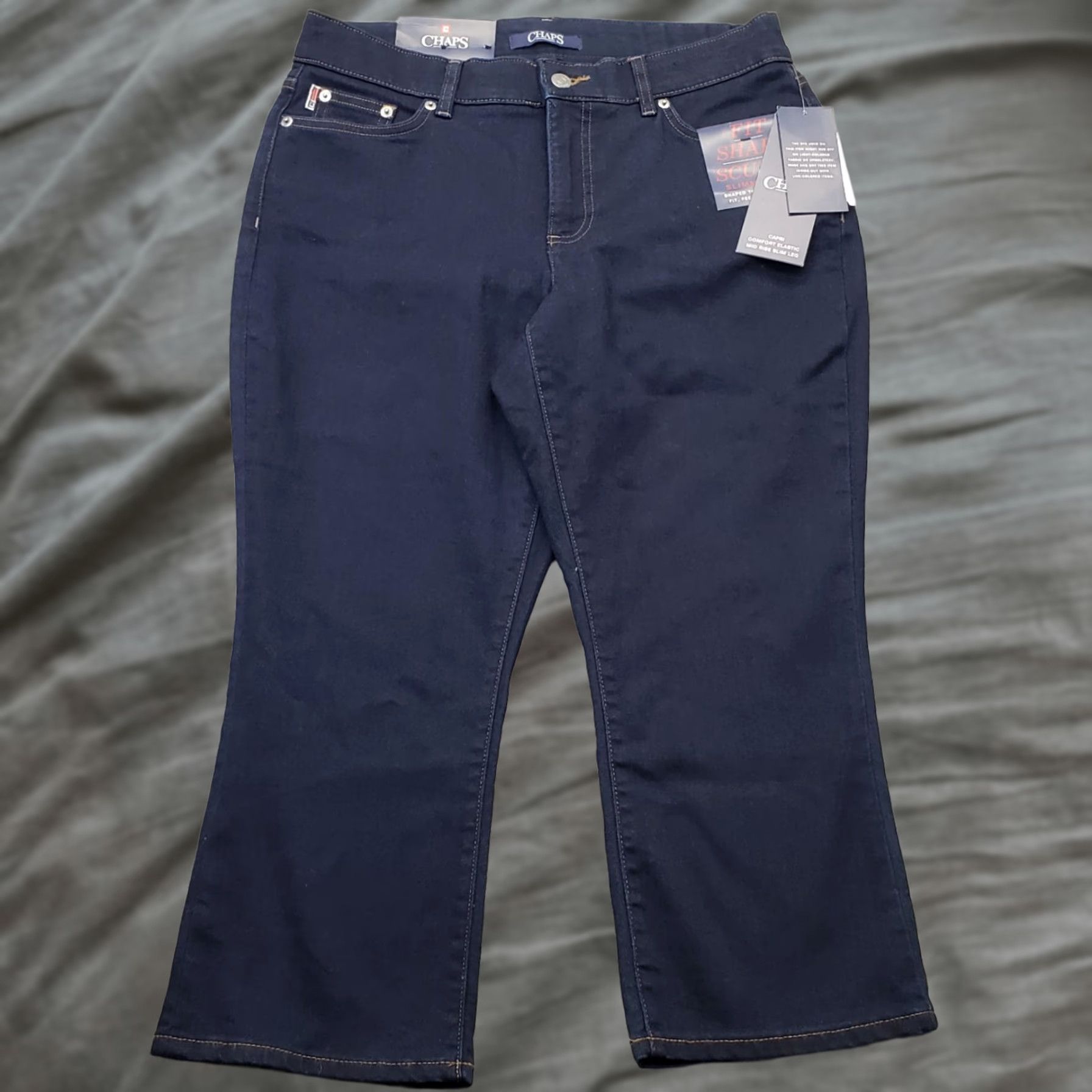 Chaps Chaps Jeans Womens 10 Capri Blue Denim Stretch Comfort Mid Rise Slim Leg Size 32" / US 10 / IT 46 - 1 Thumbnail