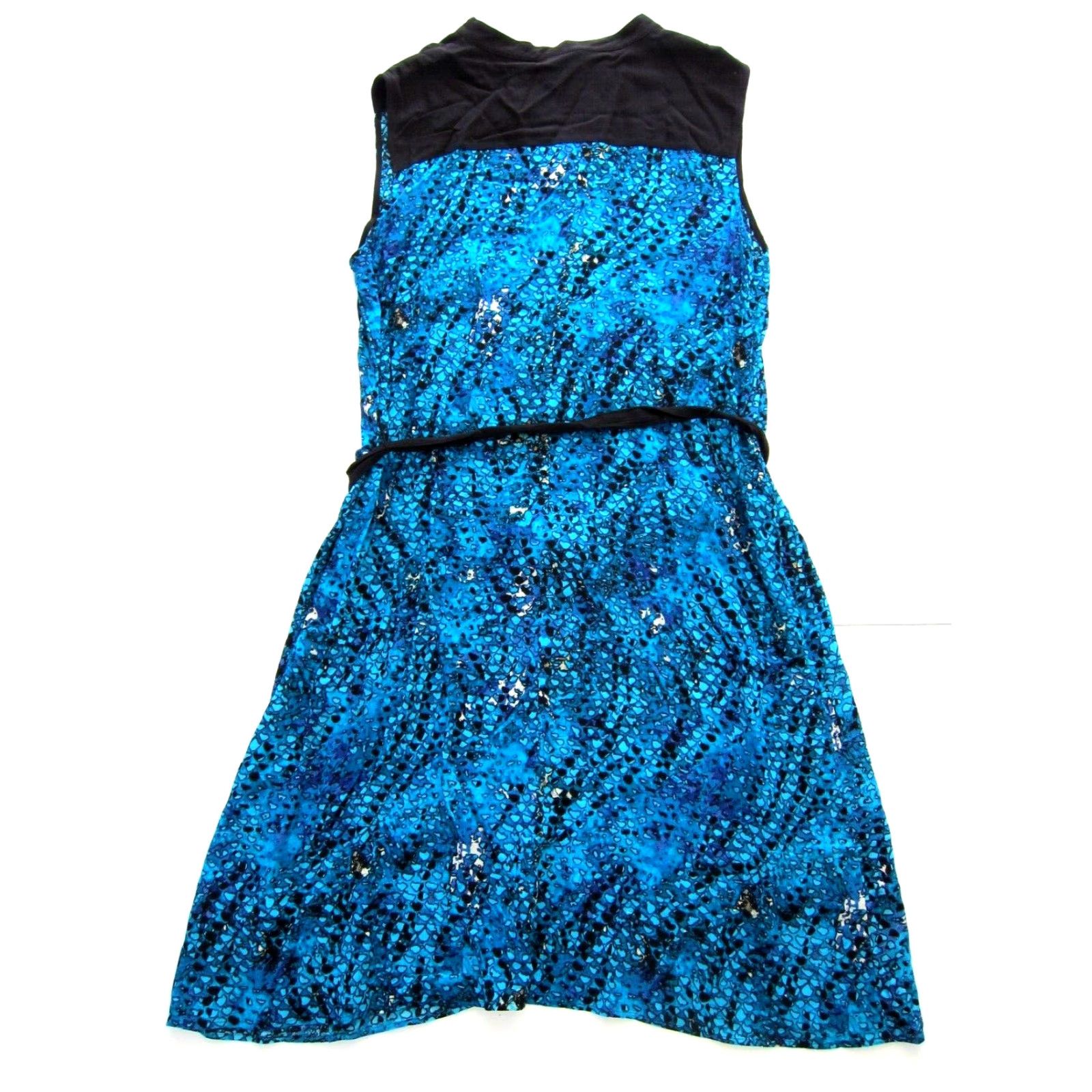 Vintage NWT Jaclyn Smith Blue Black 100% Rayon Sleeveless Long Maxi Midi Sun Dress XXL Dress Size XXL / US 16-18 / IT 52-54 - 2 Thumbnail