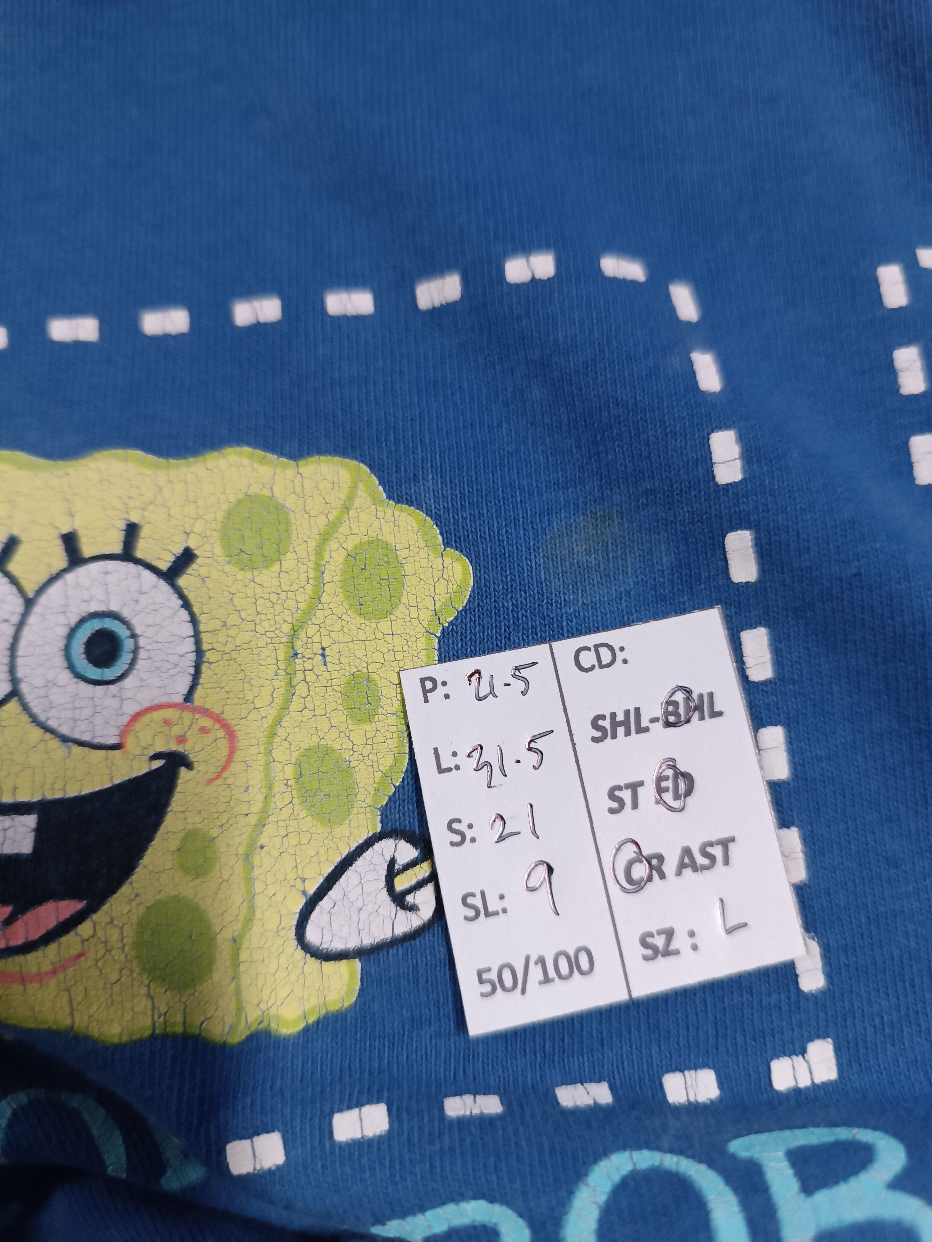 Cartoon Network VINTAGE LATE 90'S SPONGEBOB SQUAREPANTS FADED TEE Size US L / EU 52-54 / 3 - 16 Thumbnail