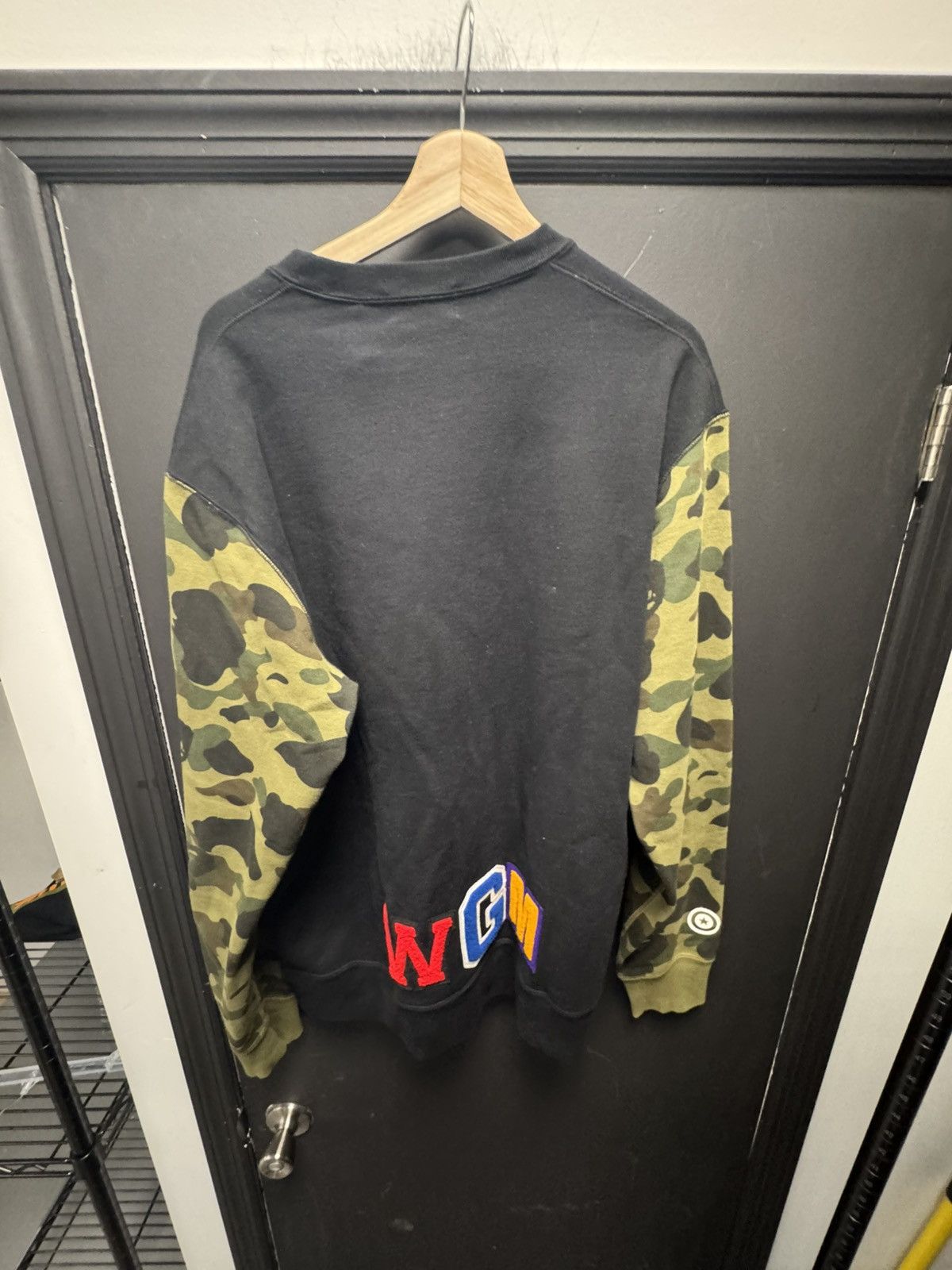 Bape BAPE Metal Zip Big Shark Wide Crewneck Crewneck Black/Green Size US XXL / EU 58 / 5 - 2 Thumbnail