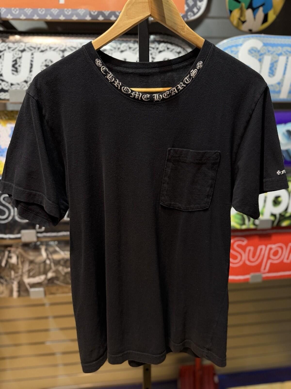 Chrome Hearts Chrome Hearts Neck Logo Tee Shirt Black Size (M) RARE Size US M / EU 48-50 / 2 - 1 Thumbnail