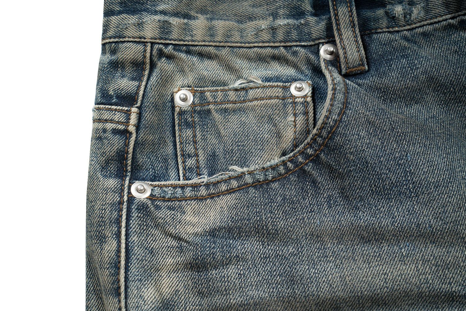 Japanese Brand × Jean Heavy Dirty Dye Scrub Destroyed Straight Loose Jeans Size US 32 / EU 48 - 7 Thumbnail