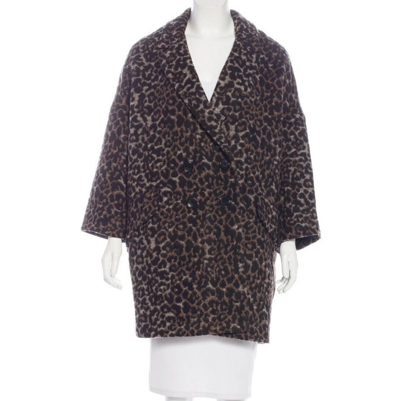 Coach COACH WOOL LEOPARD PRINT Wool Blend DOUBLE BREASTED COAT L Size L / US 10 / IT 46 - 1 Thumbnail