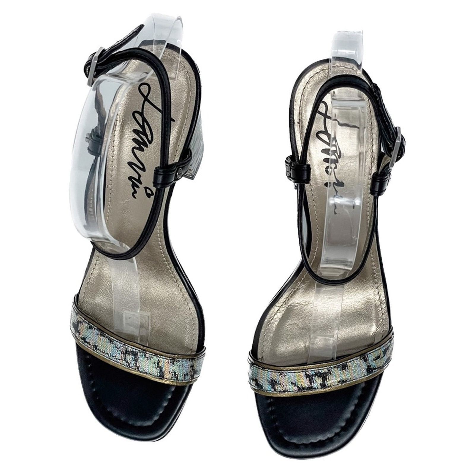 Lanvin Lanvin Rainbow holographic block heel sandals 38.5 Size US 8.5 / IT 38.5 - 5 Thumbnail