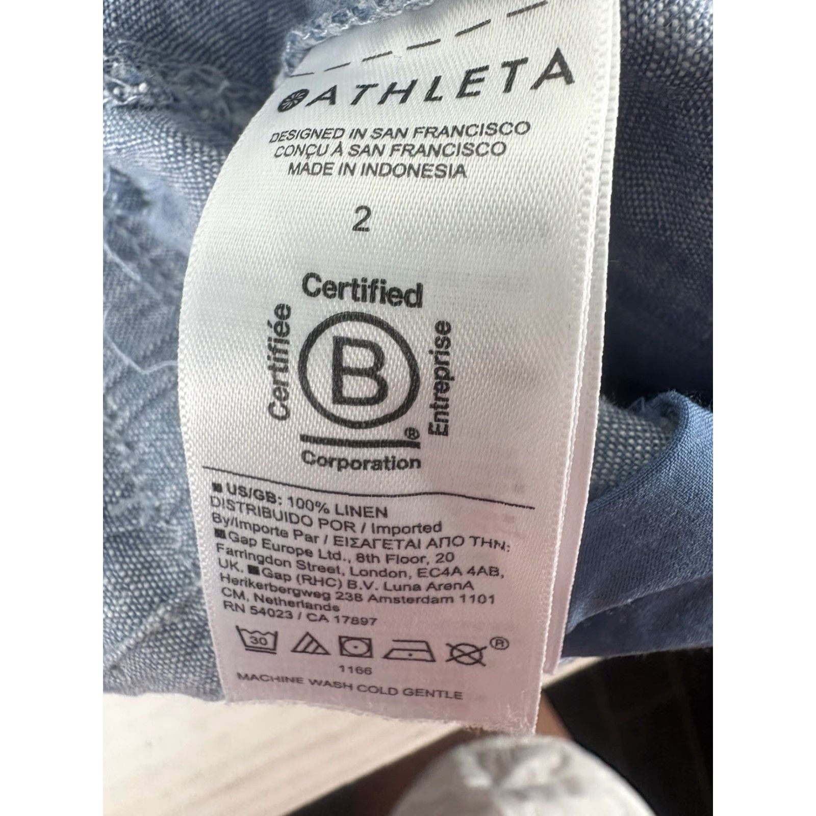 Athleta VINTAGE Athleta Women's Linen Joggers Activewear Casual Tapered Pants Size 2 Blue Size 26" / US 2 / IT 38 - 8 Thumbnail