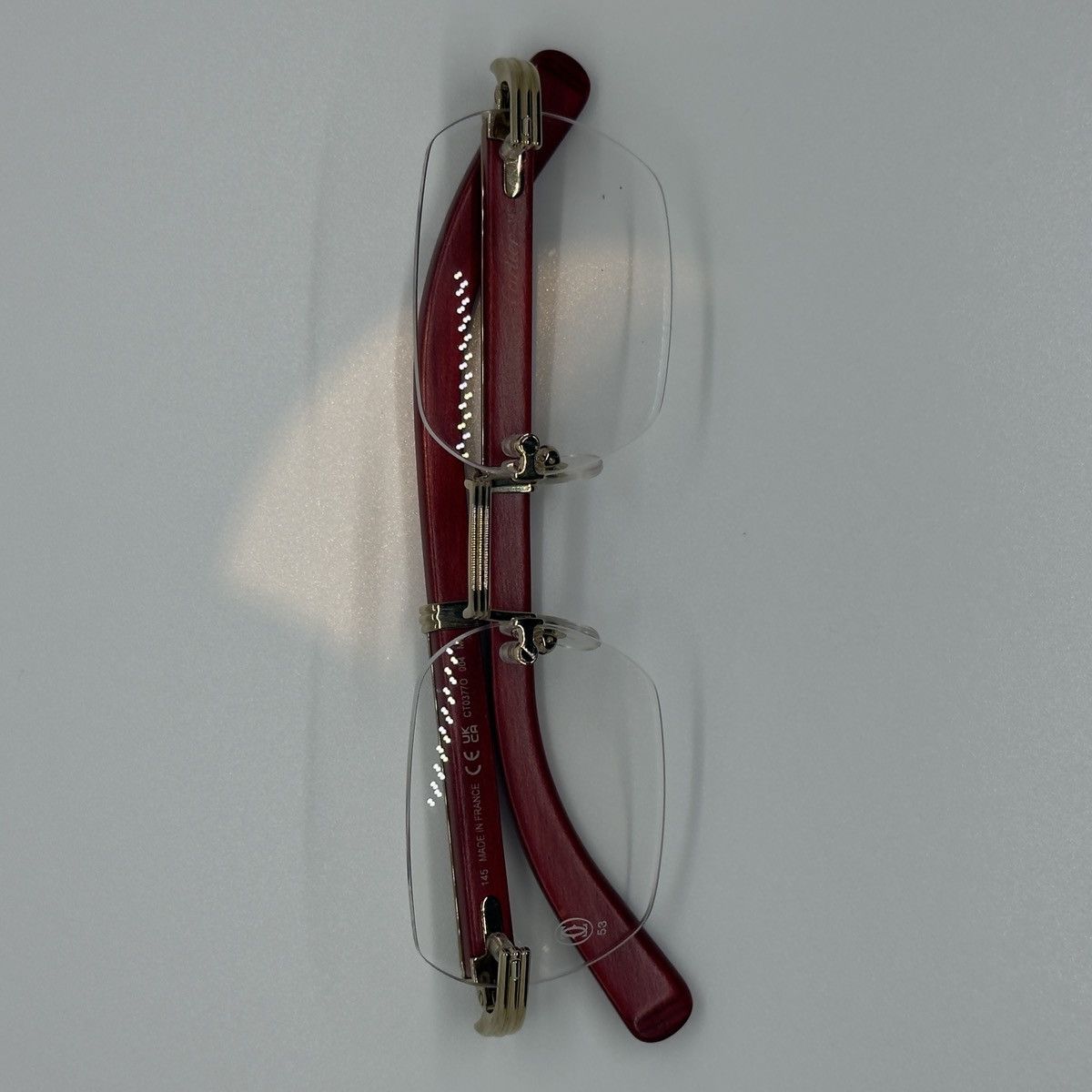 Cartier Cartier Red Wood Gold Glasses Size ONE SIZE - 4 Thumbnail