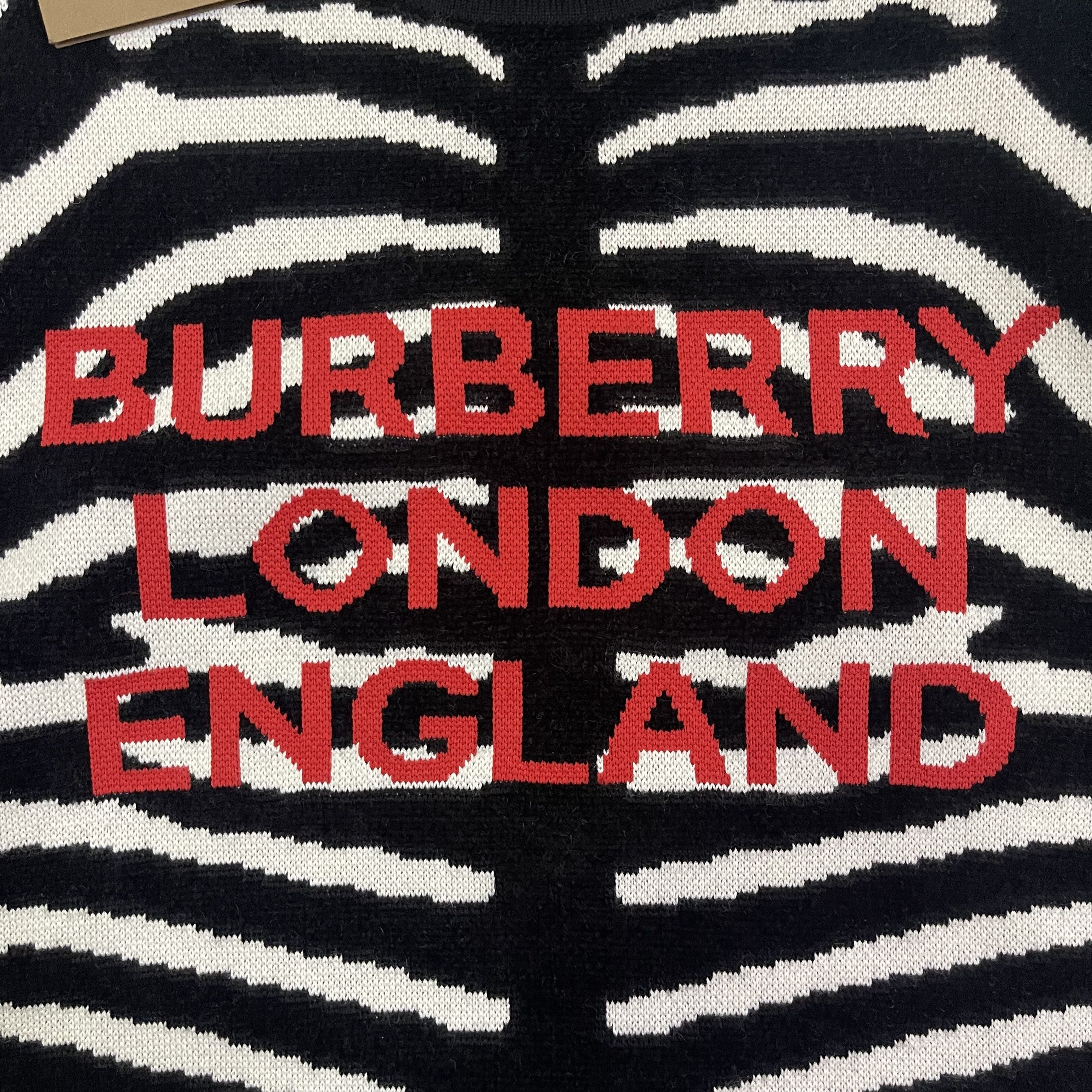 Burberry Burberry Mens Jennings Zebra Logo Jumper Knit Sweater Size US M / EU 48-50 / 2 - 4 Thumbnail