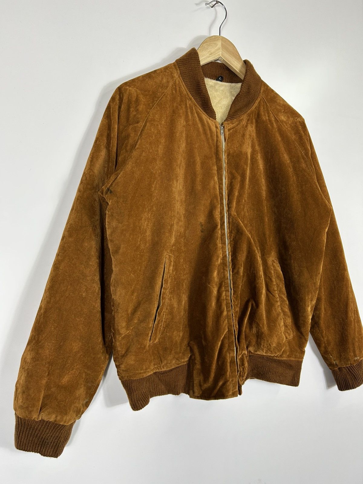 Japanese Brand ⚡️Vintage Velvet Zipper Bomber Jacket Size US L / EU 52-54 / 3 - 2 Thumbnail