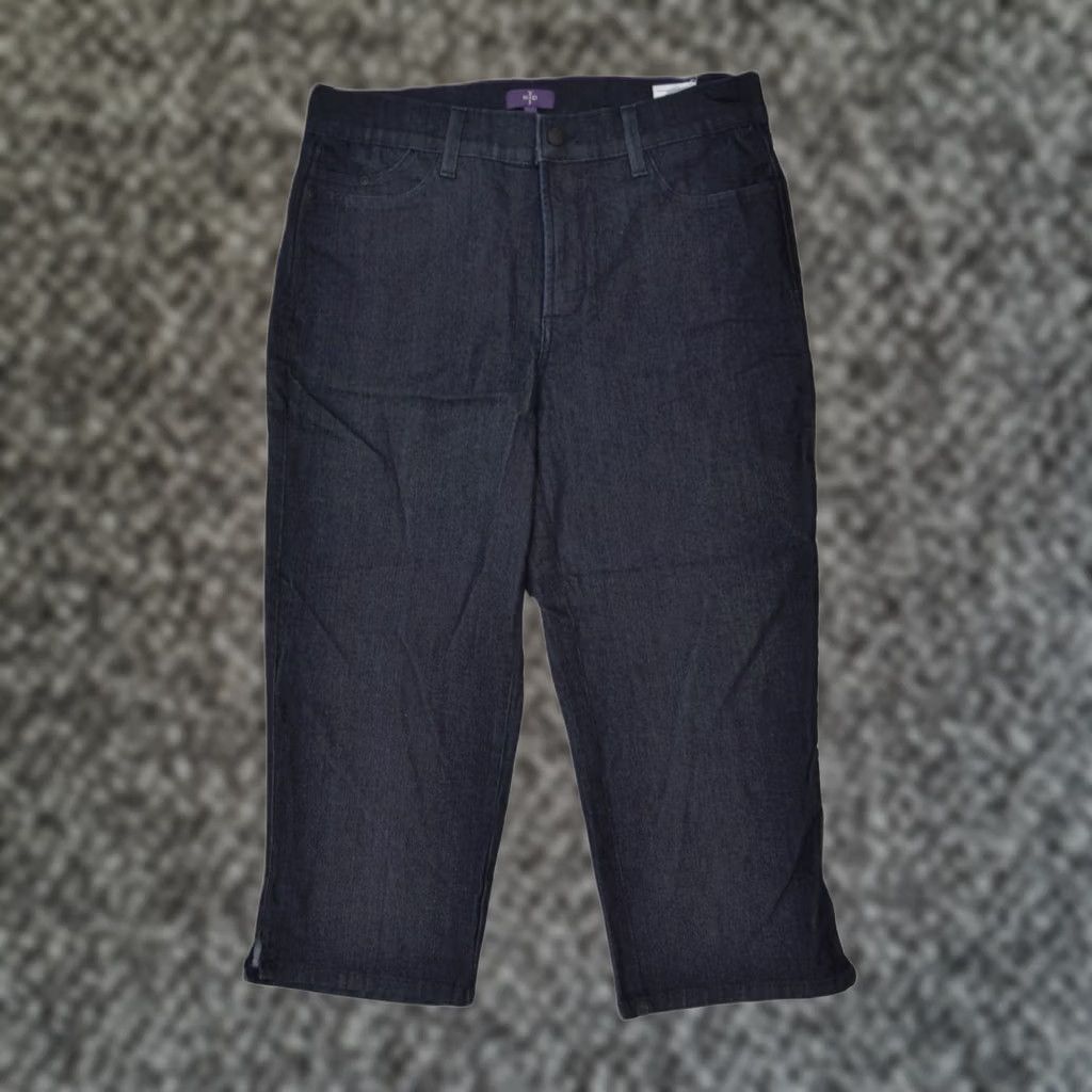 Vintage VINTAGE Womens Cropped Jeans Navy Blue Cotton US 10 Large W34 L21 Size 36" / US 14 / IT 50 - 1 Thumbnail