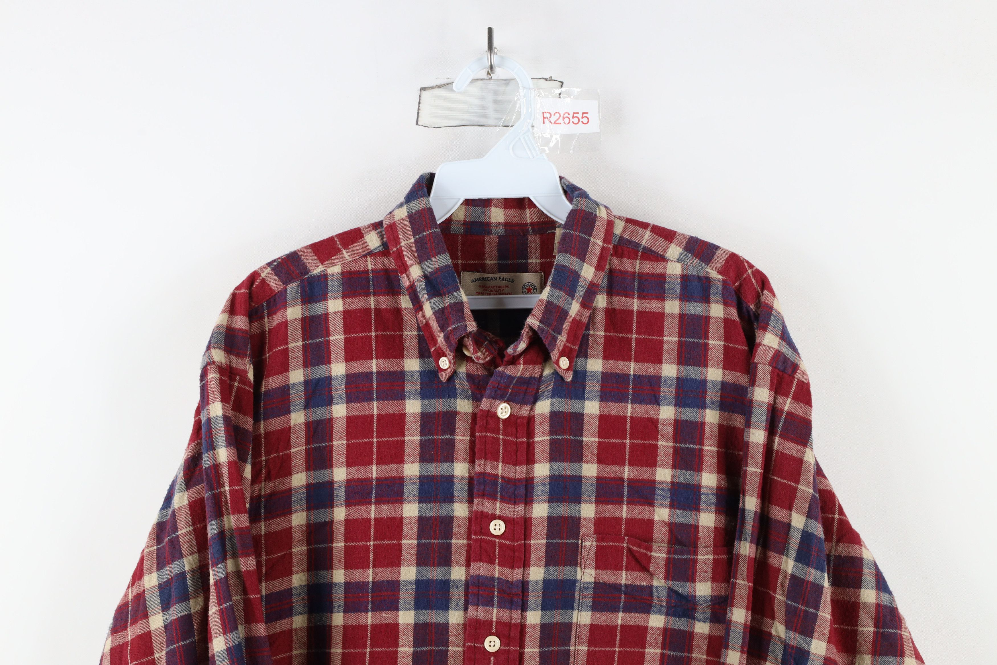 American Eagle Outfitters × Vintage Vintage 90s American Eagle Outfitters Down Shirt Plaid Size US L / EU 52-54 / 3 - 2 Thumbnail