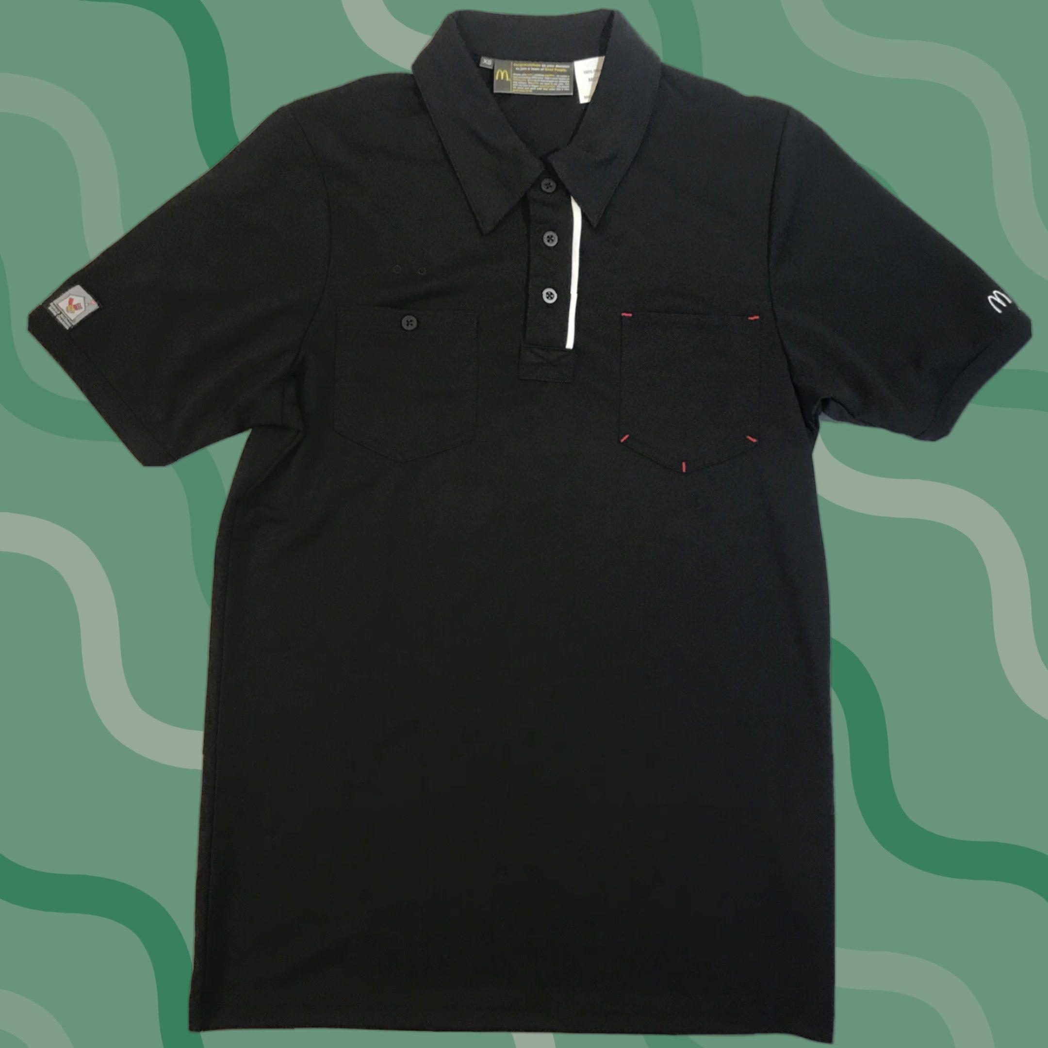 McDonalds McDonald’s Crew Uniform Black Polo Shirt XS Unisex Employee