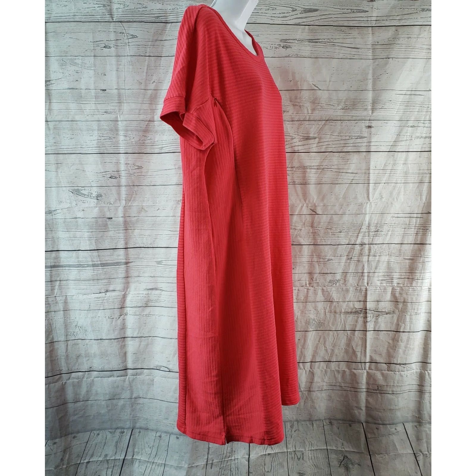 Gap Gap Womens Maternity Dress Sz Large Pink Short Sleeve Side Zips Cotton Blend Size 36" / US 14 / IT 50 - 4 Thumbnail