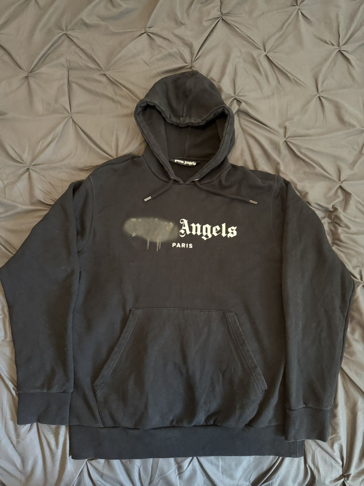 Palm Angels Palm Angels Men's Paris Sprayed Hoodie Black Size US L / EU 52-54 / 3 - 1 Thumbnail