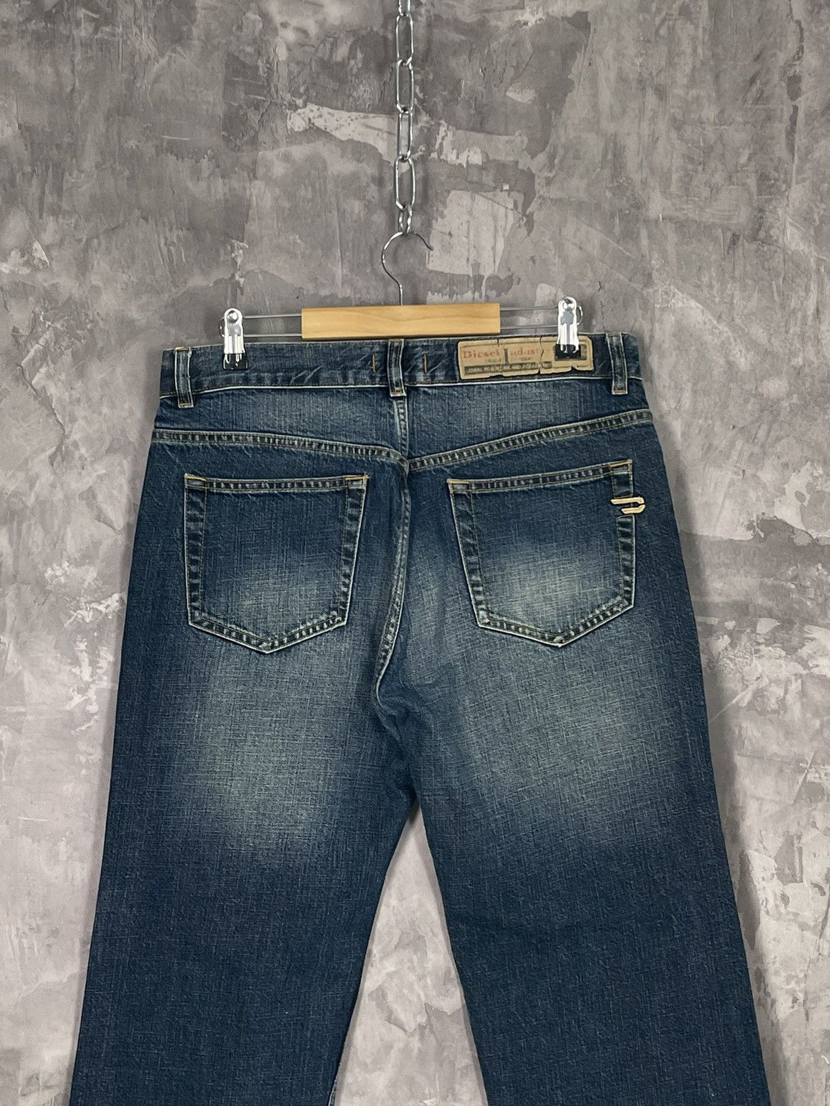 Diesel × Vintage Y2K Vintage Diesel Embroidered Logo Distressed Denim Jeans Size US 34 / EU 50 - 9 Thumbnail