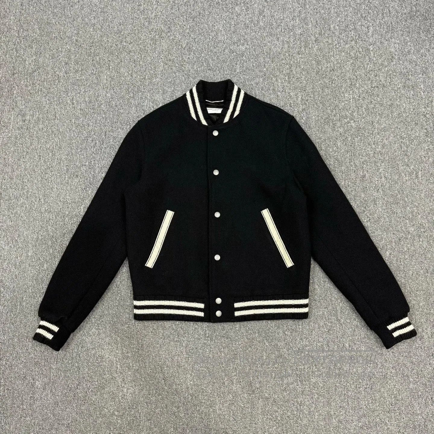 Saint Laurent Paris Saint Laurent Black Baseball Jacket. Size US S / EU 44-46 / 1 - 1 Thumbnail