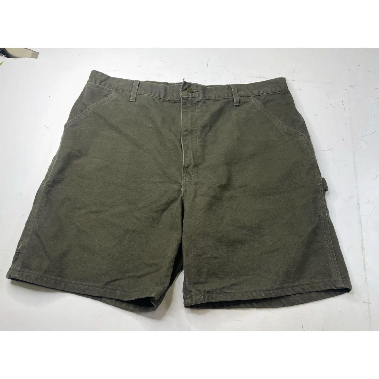 Carhartt VINTAGE Carhartt Work Shorts Men’s 40 Green Canvas Cargo 5-Pocket USA 90s Grunge Retro Utility Cotton Zipper Button Inseam 9in Size US 40 / EU 56 - 2 Thumbnail