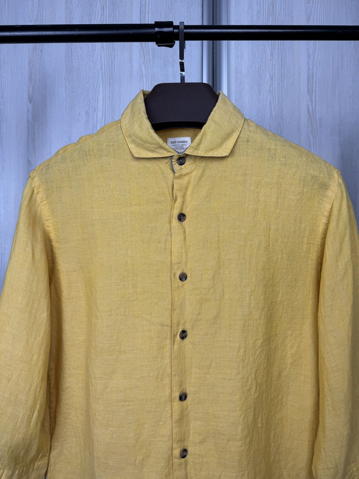 Japanese Brand Back Number French Linen 3/4 sleeve button up shirt Size US M / EU 48-50 / 2 - 3 Thumbnail