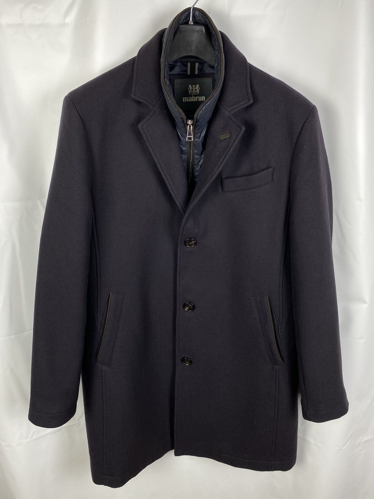 Other Mabrun Italy Wool-Viscose Navy Blue Coat Men size 52 Size US L / EU 52-54 / 3 - 1 Thumbnail
