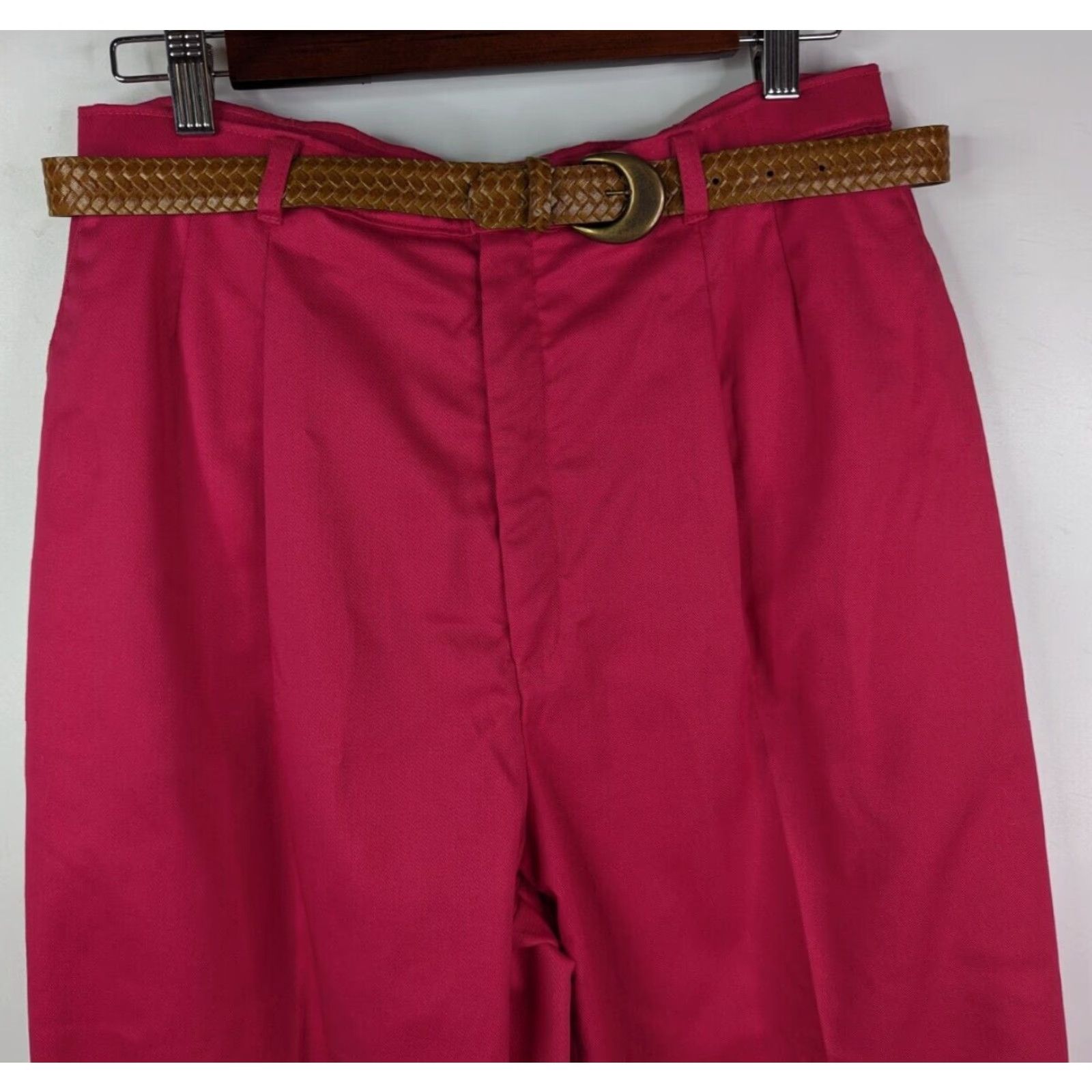 Levi's VINTAGE Levi's High Rise Pleated Pants Women's 12 Pink USA 90s Tapered Dress Pants Womens Size 34" / US 12 / IT 48 - 2 Thumbnail