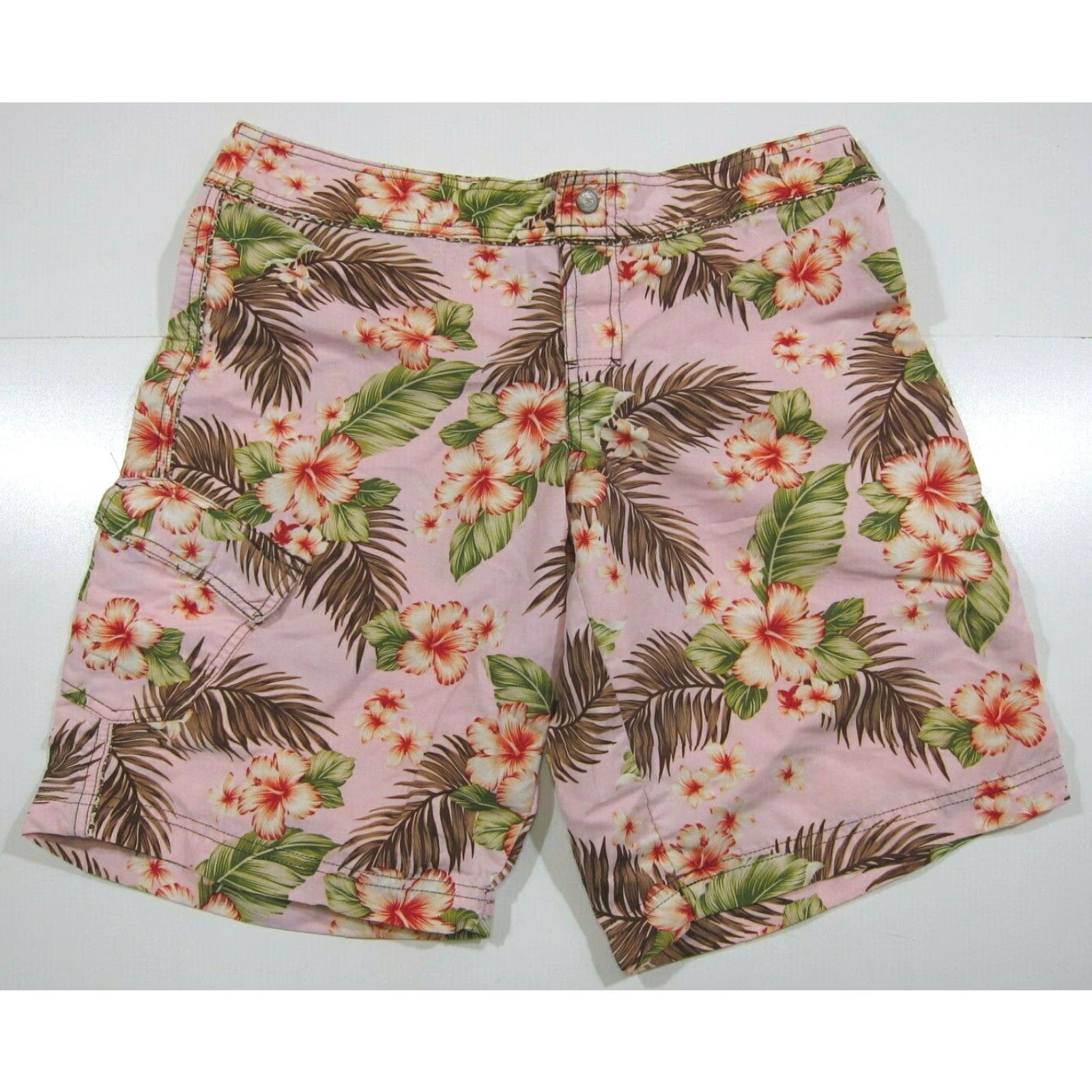 Pinko Pink Sands 100% Nylon Pink Hawaiian Floral Swim Beach Short Junior 11 M Womens Pink Floral Hawaiian 34" waist Array Size 24" / US 00 / IT 34 - 2 Thumbnail
