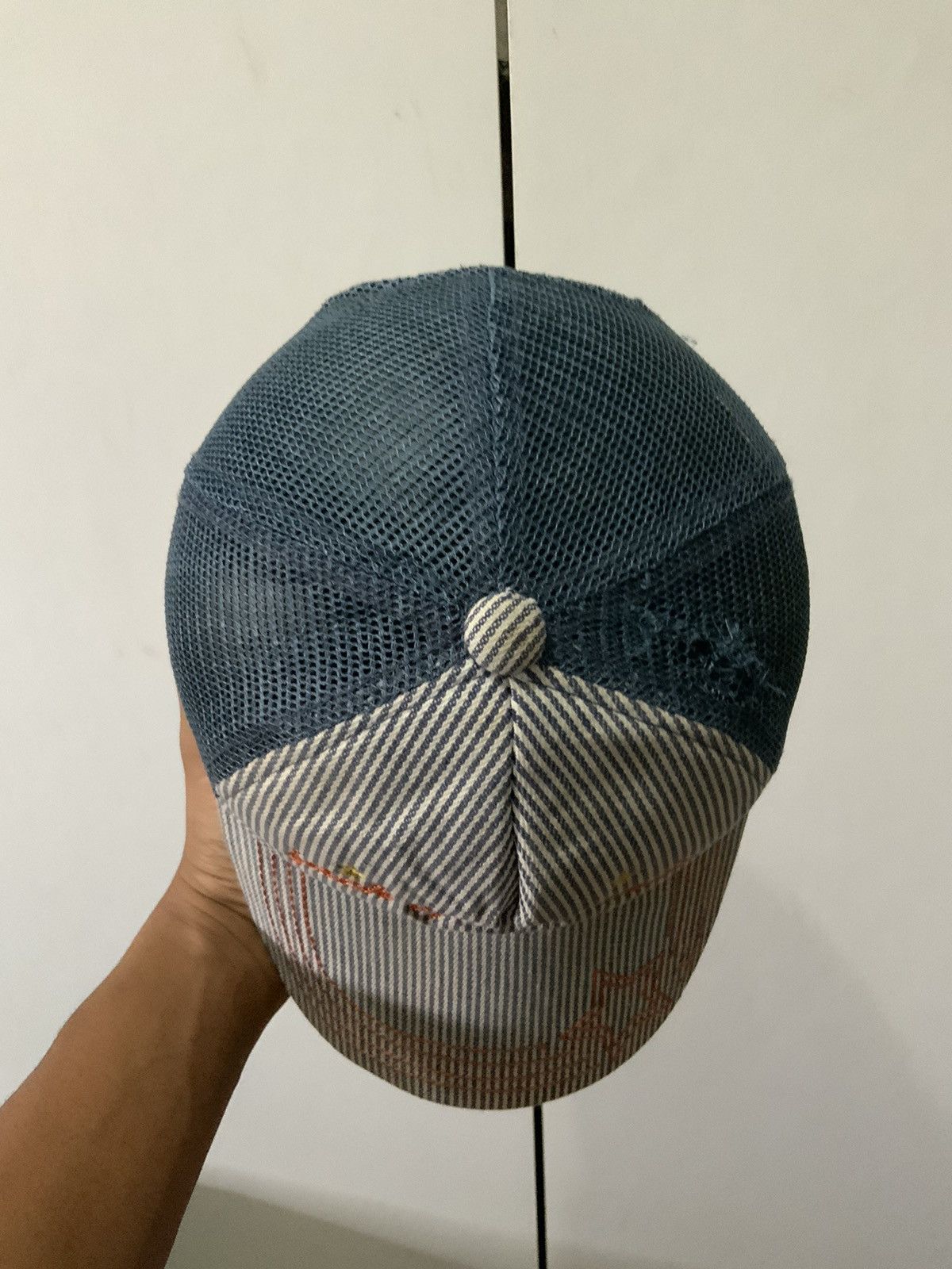 Japanese Brand Jack of all made workers hickory Trucker Hat Size ONE SIZE - 6 Thumbnail