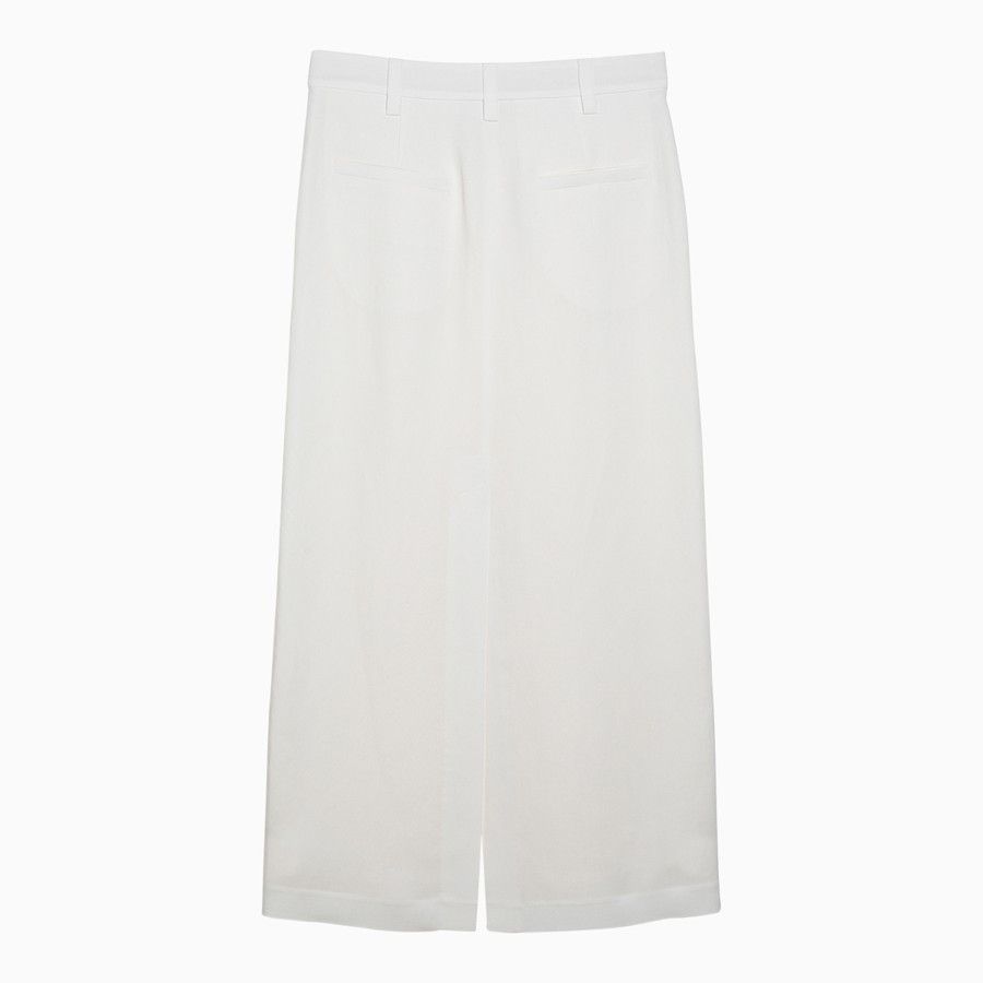 Brunello Cucinelli o1d2blof0824 Linen-Blend Skirt in White Size 27" / US 4 / IT 40 - 2 Thumbnail