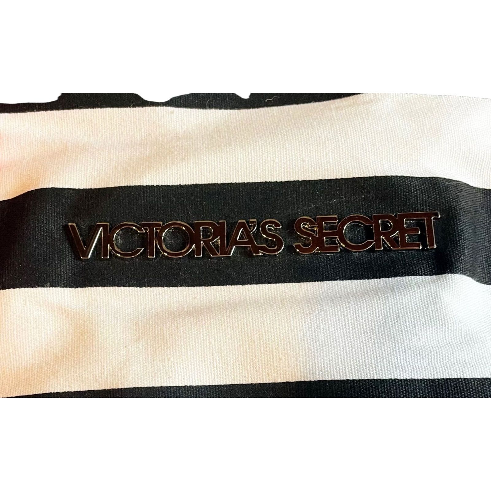 Victoria's Secret Viktoria's Secret Pink White Black Stripes Duffle Bag Overnight Weekender New Size ONE SIZE - 5 Thumbnail