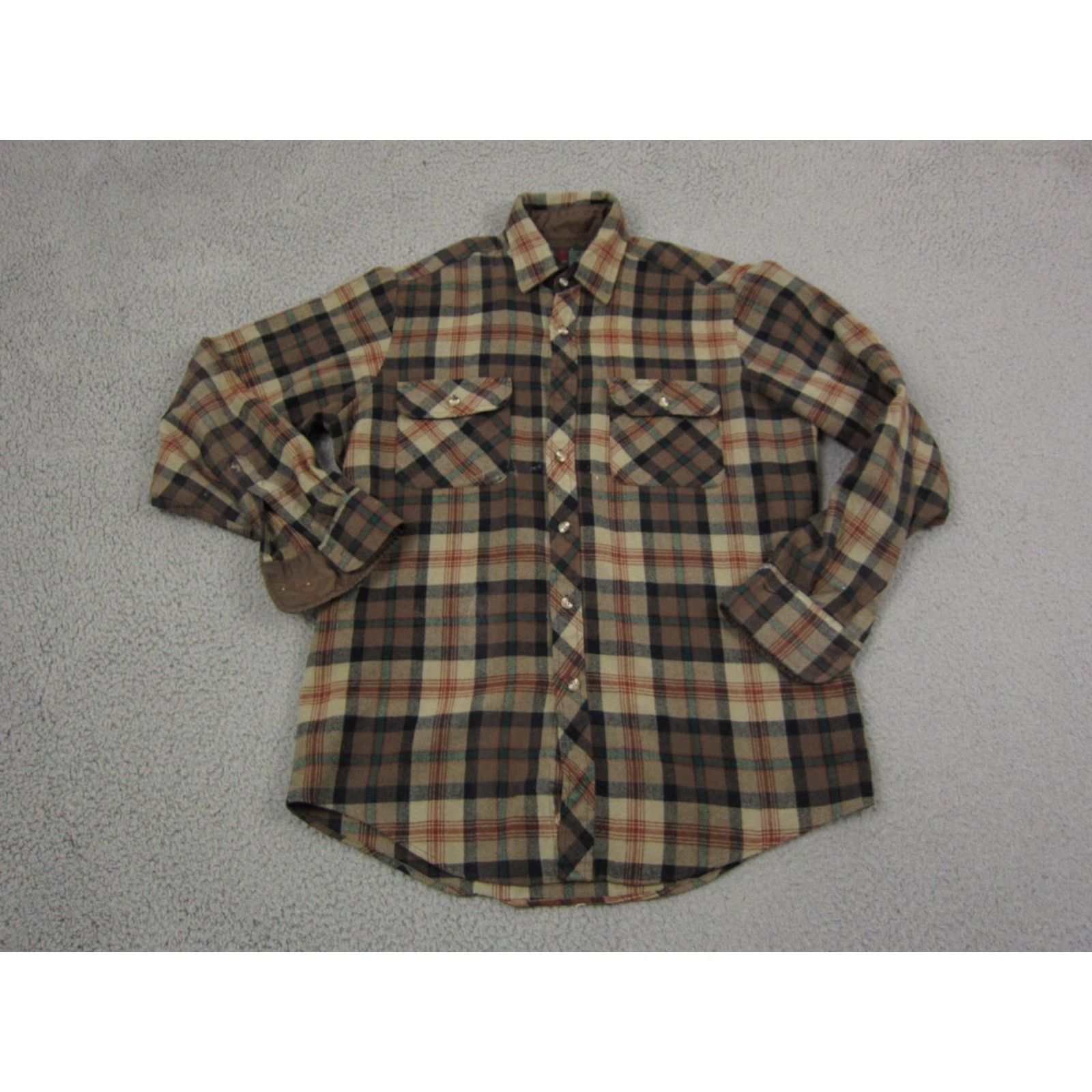 Thrasher Vintage Mervyns Shirt Mens M Brown Flannel Knit Casual 80s Cobain Button-Up Collared Long Sleeve Plaid Size US M / EU 48-50 / 2 - 2 Thumbnail