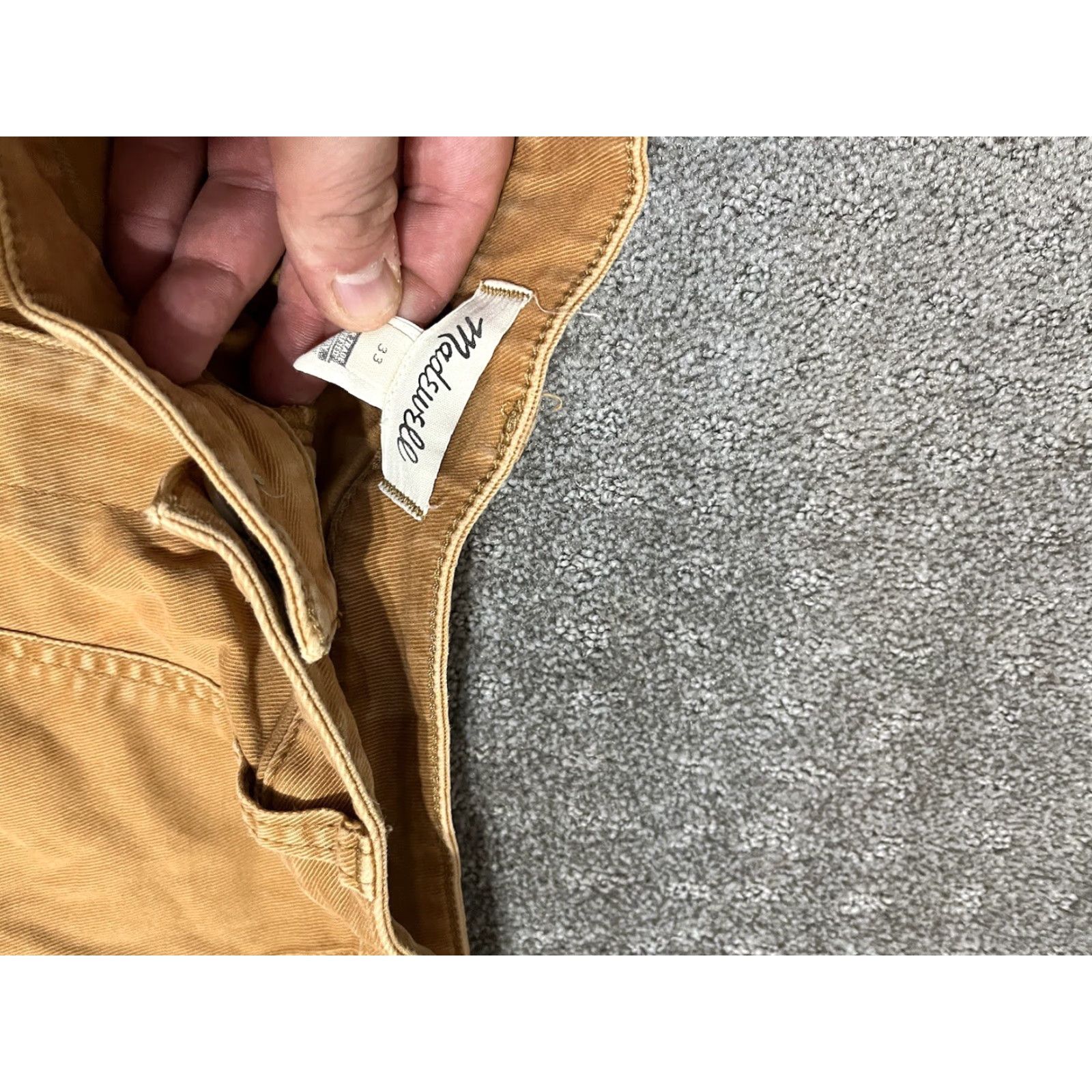 Madewell VINTAGE Madewell Cargo Shorts Women 33 Beige Tan High Rise Pockets Regular Size 24" / US 00 / IT 34 - 3 Thumbnail