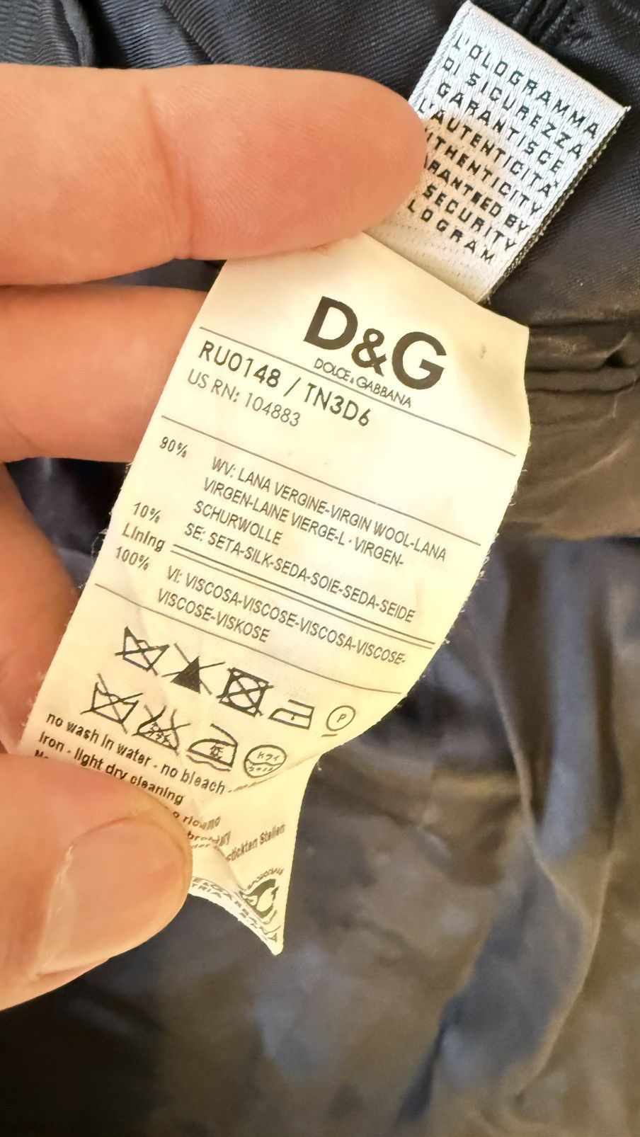 Dolce & Gabbana D&G Dolce & Gabbana Black Wool Silk Suit (EU 50) Size 40R - 6 Thumbnail
