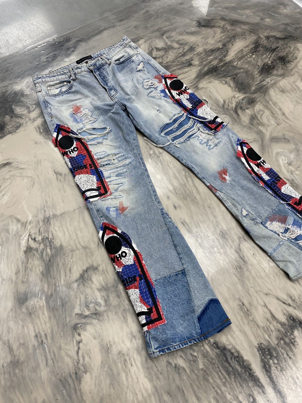 Who Decides War Who Decides War stained glass denim jeans 36 authentic Size US 36 / EU 52 - 4 Thumbnail