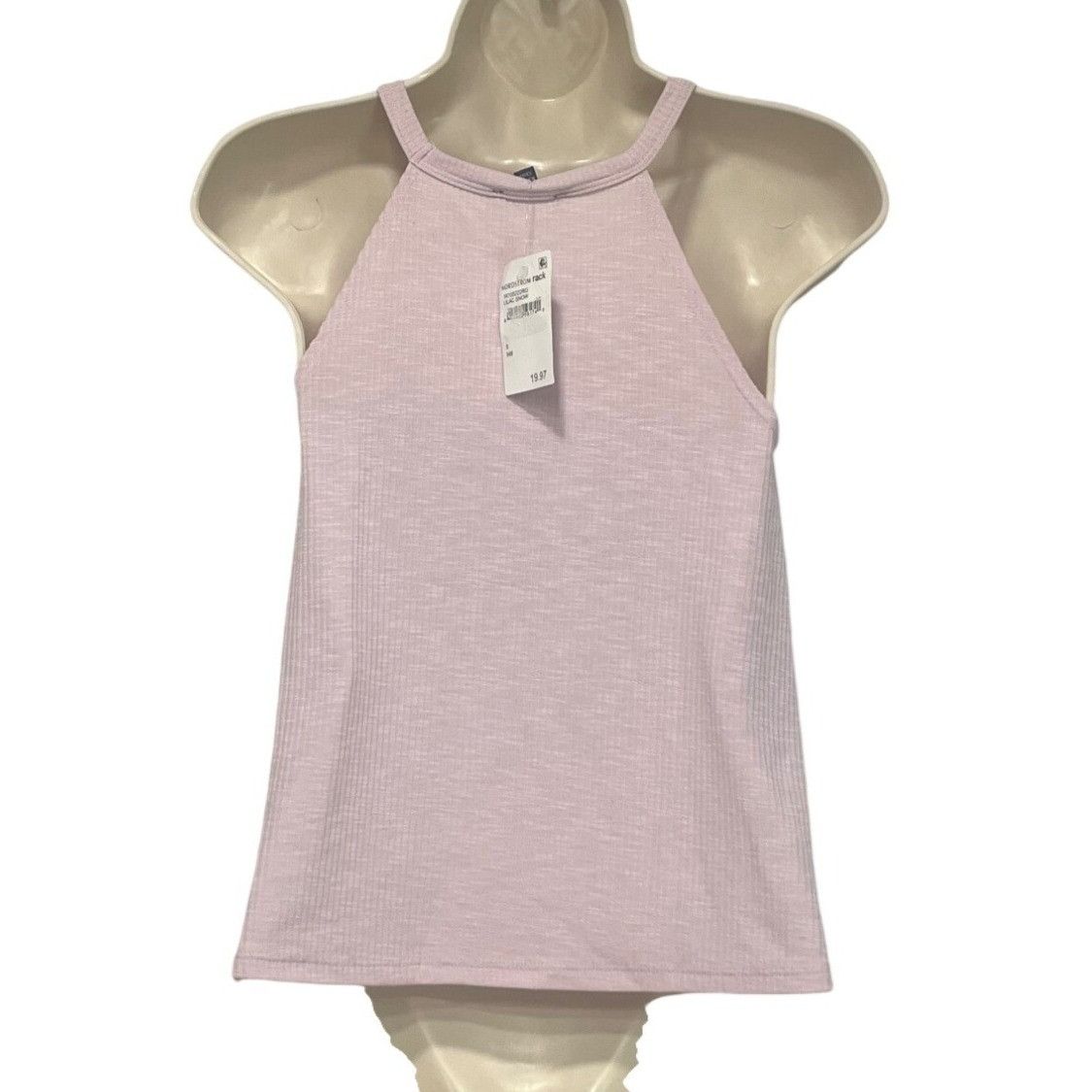 Other Freshman women's Halter Neckline Ribed Swing Tank Top, Lilac Size S / US 4 / IT 40 - 9 Thumbnail