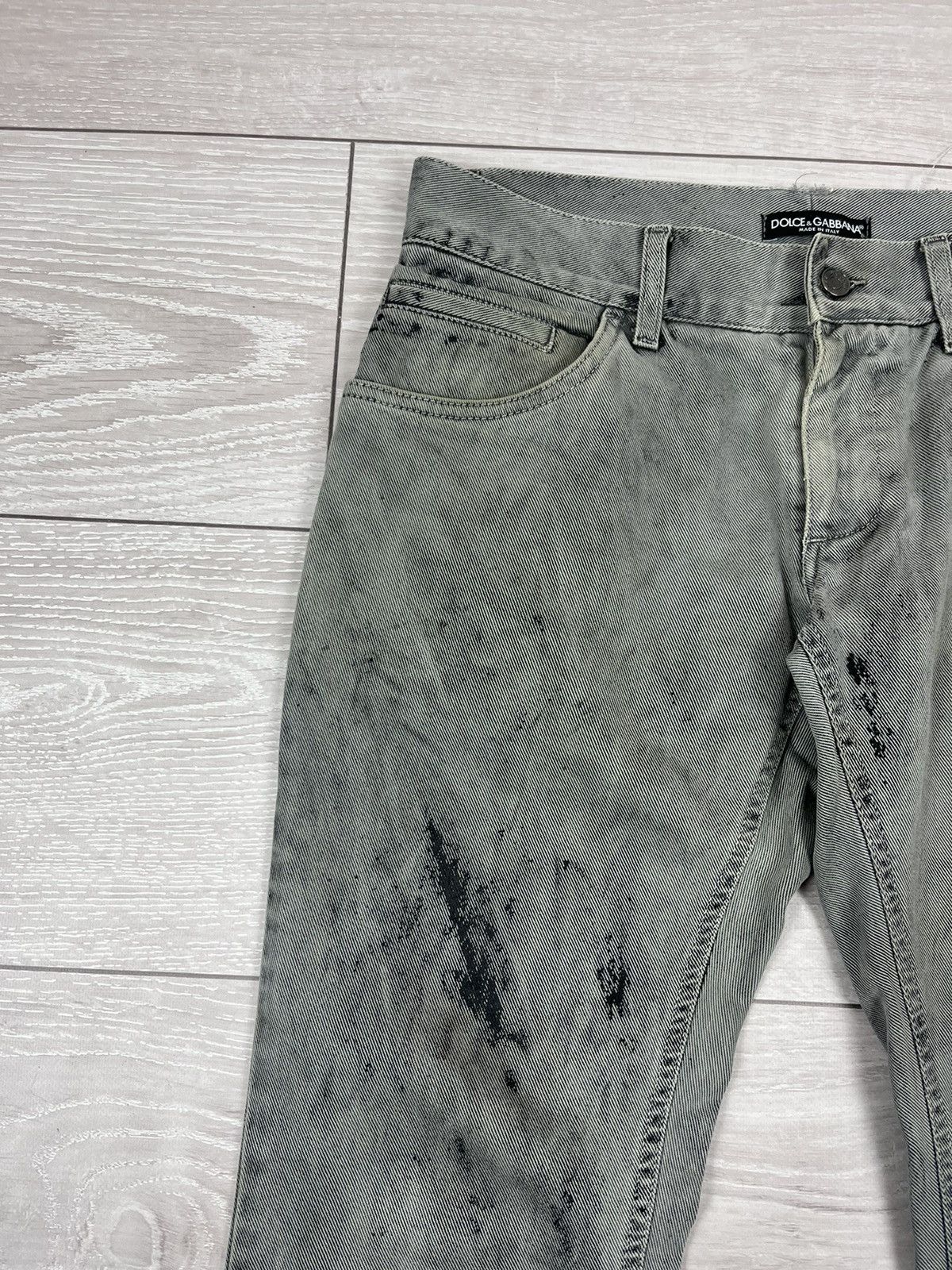 Dolce & Gabbana Dolce Gabbana Vintage Avante Garde Painted Denim Pants Size US 32 / EU 48 - 6 Thumbnail