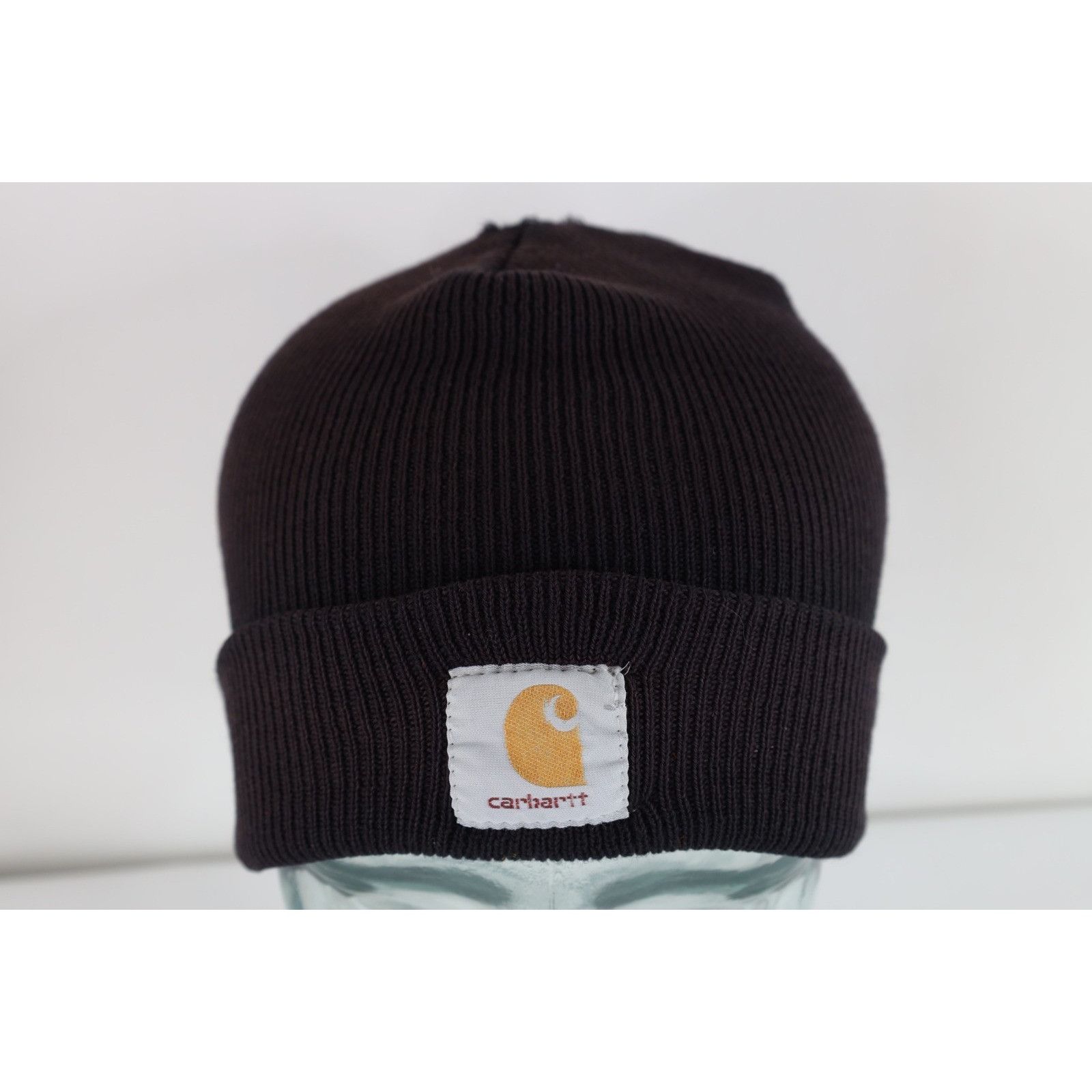 Carhartt Vintage 90s Carhartt Spell Out Sun Faded Knit Beanie Hat Size ONE SIZE - 1 Thumbnail