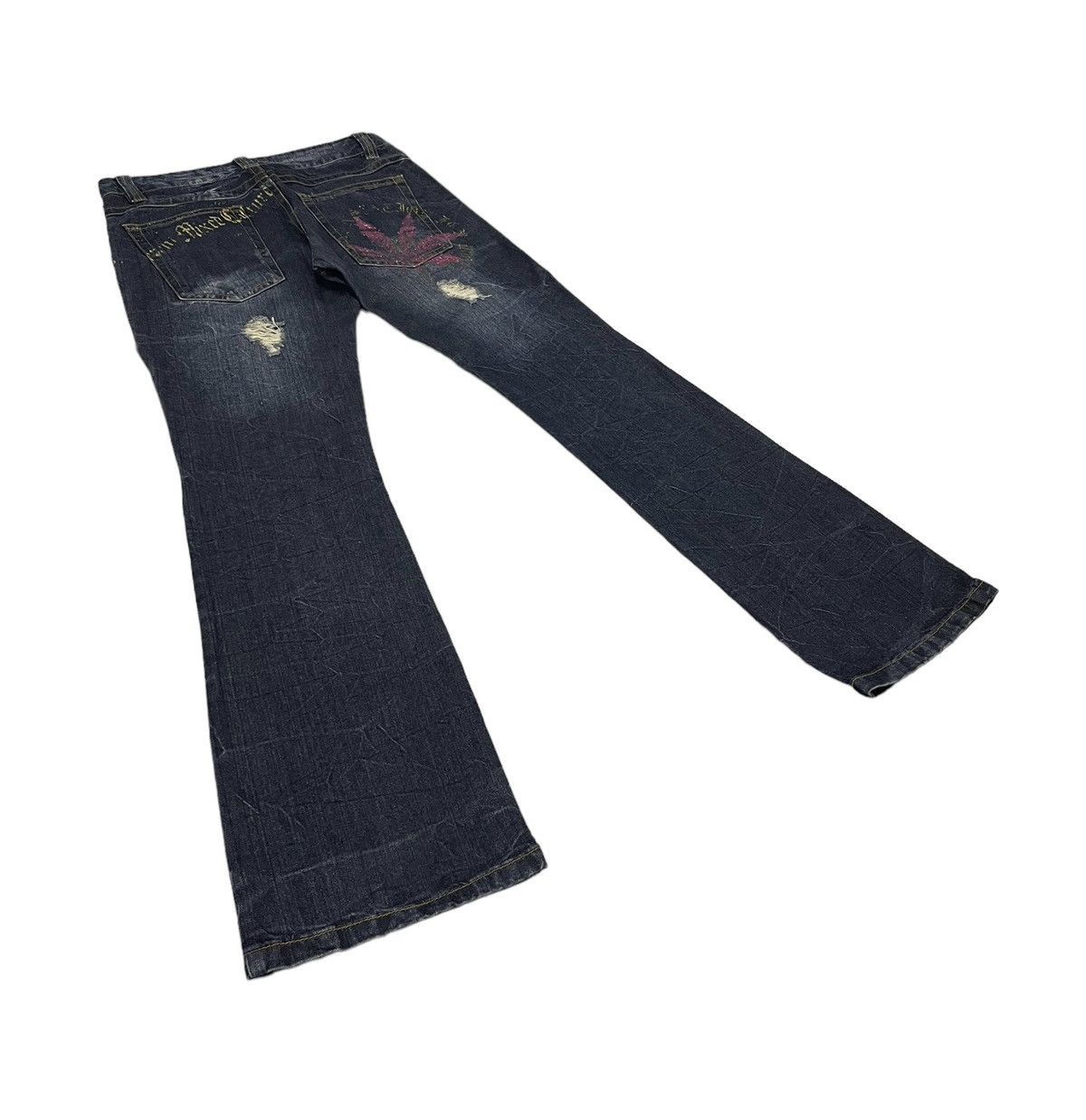 In The Attic Vintage Sorridere Japan Flare Jeans Punk Style Size US 33 - 2 Thumbnail