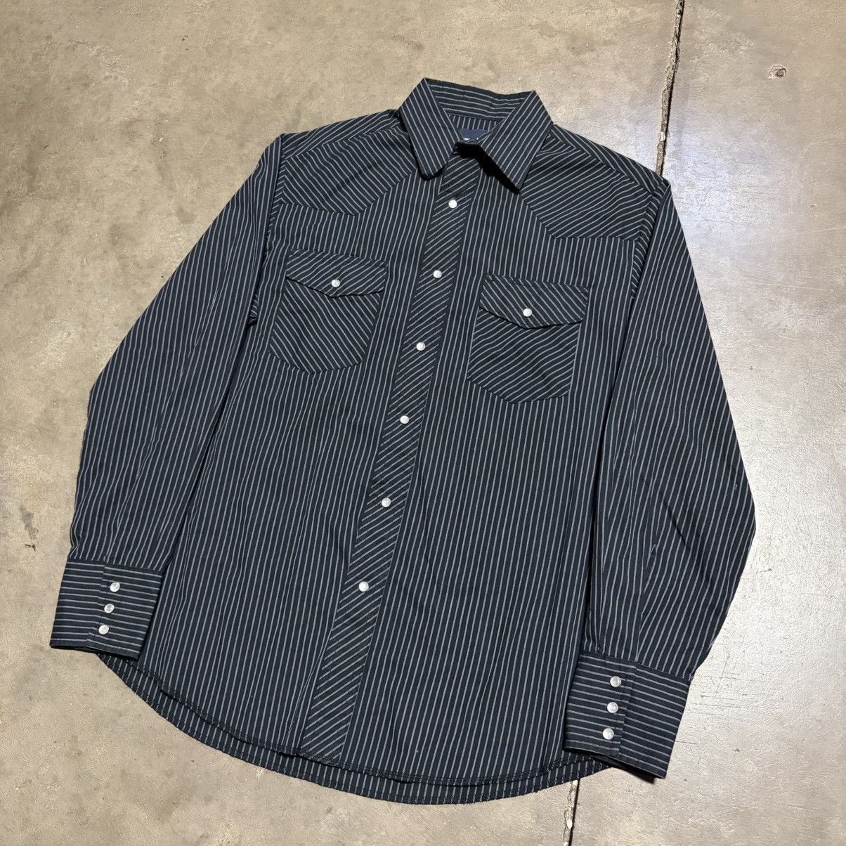 Wrangler Vintage Wrangler Pearl Snap Button Up Shirt Striped Western Size US M / EU 48-50 / 2 - 2 Thumbnail