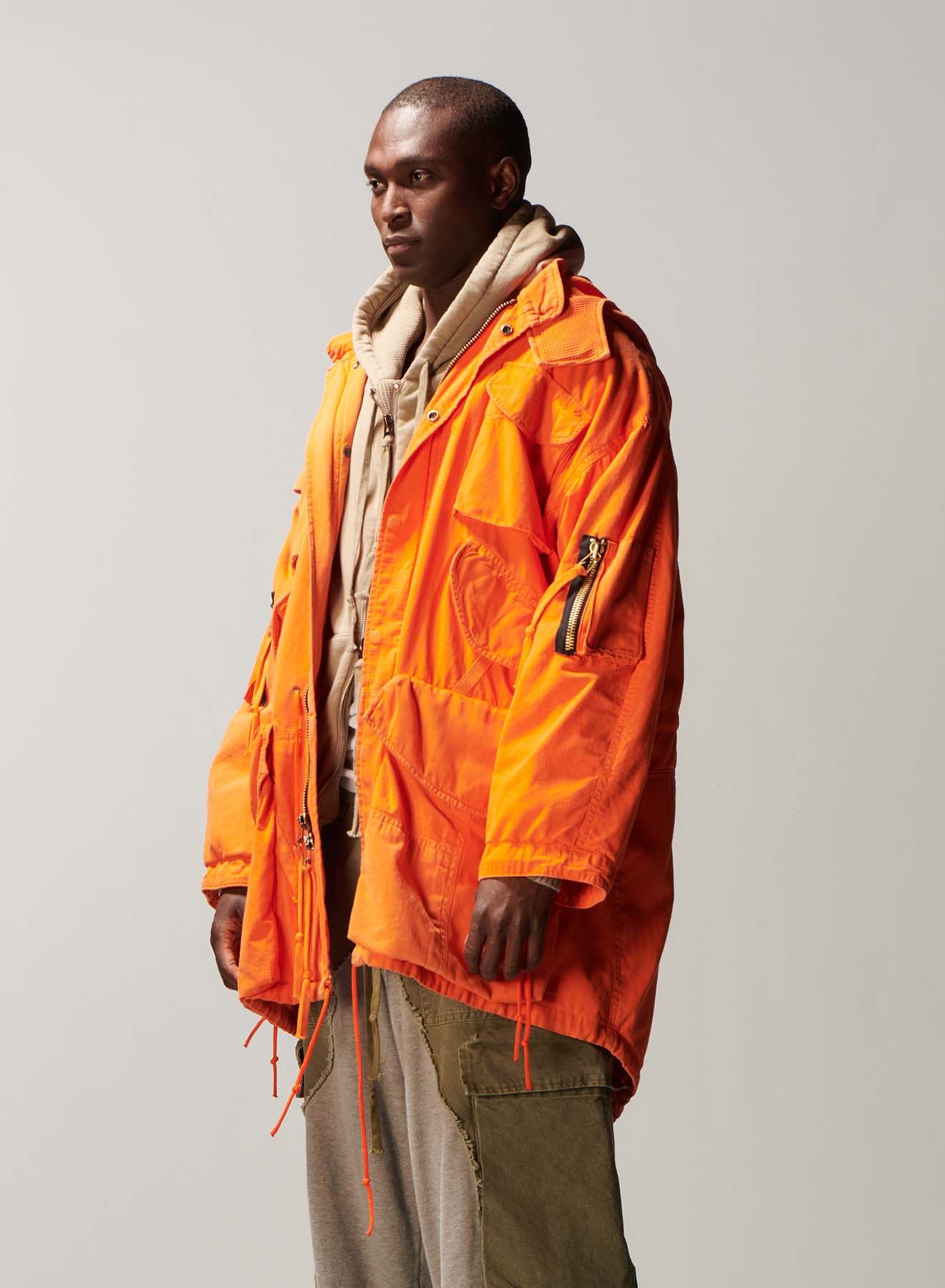 Greg Lauren $1350 Greg Lauren Sample Orange Fishtail Parka Size US XL / EU 56 / 4 - 2 Thumbnail