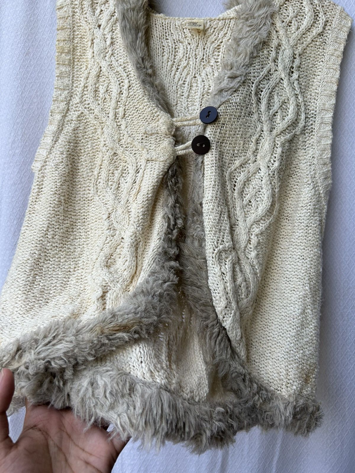 Japanese Brand Old navy vest fur cardigan hooded knit styled Size US L / EU 52-54 / 3 - 7 Thumbnail