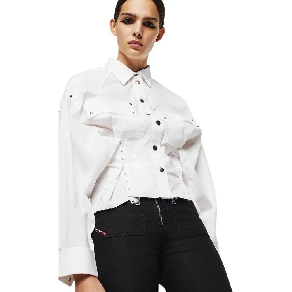Diesel Diesel - C-Chaka Poplin Shirt With Hook Details - White Size XS / US 0-2 / IT 36-38 - 1 Thumbnail