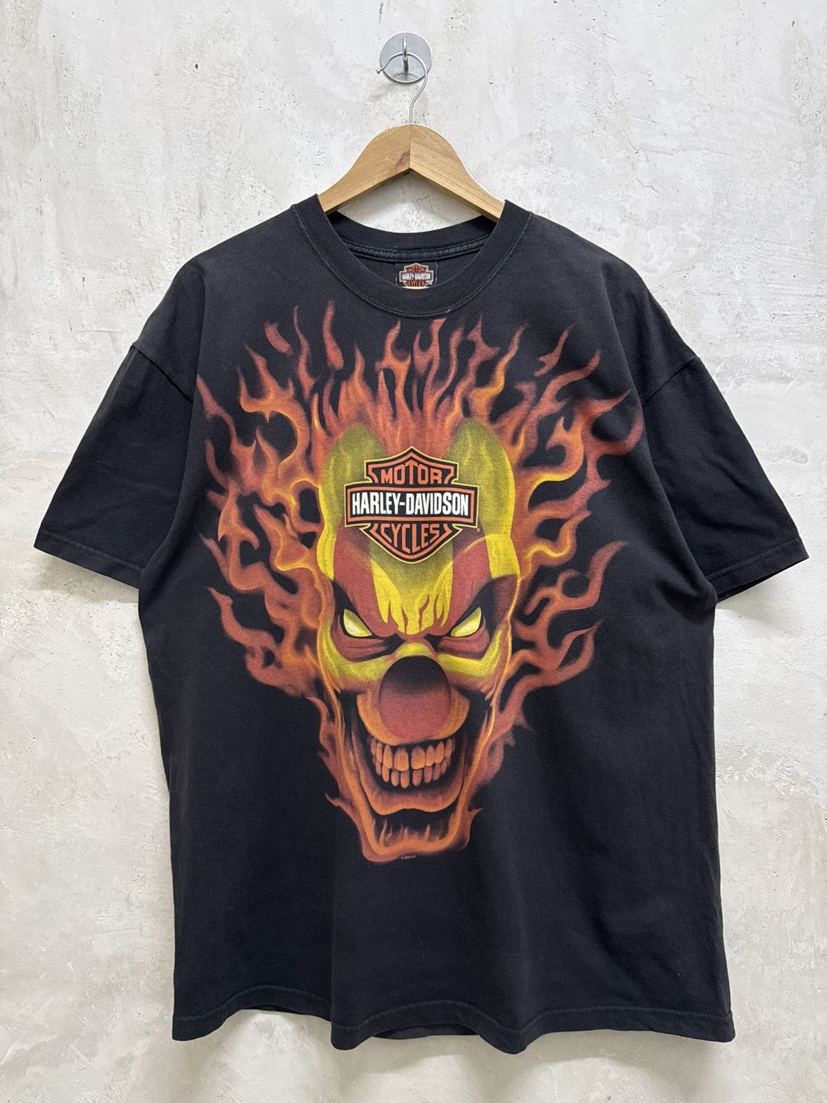 Harley Davidson 2000s Harley Davidson Flame Clown Tee Size US XL / EU 56 / 4 - 1 Thumbnail