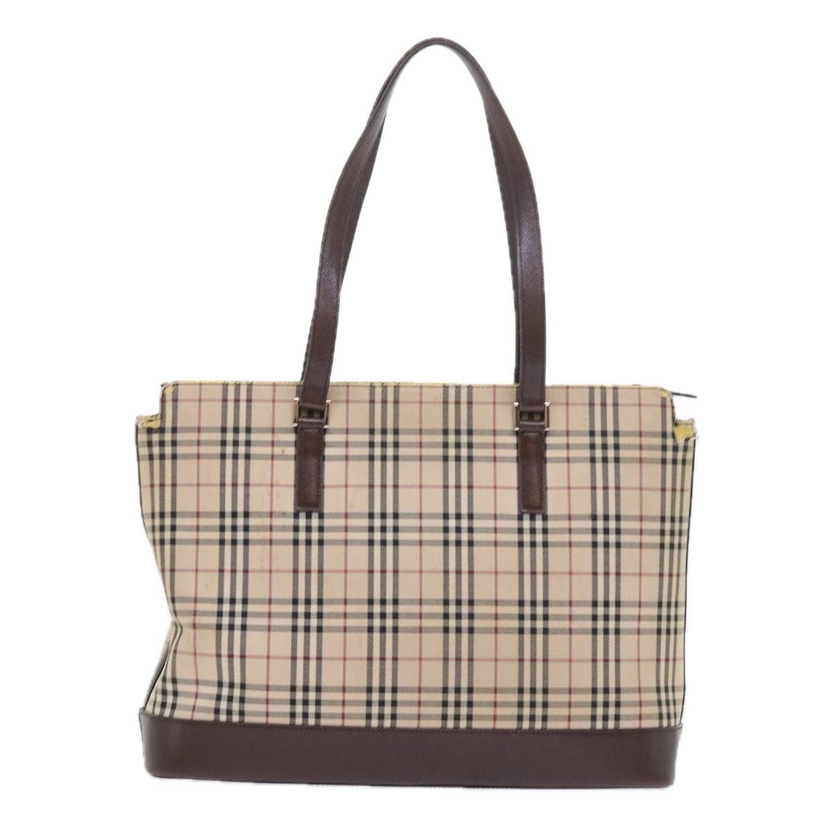 Burberry Burberry Nova Check Tote Bag Nylon Canvas Beige Size ONE SIZE - 2 Thumbnail