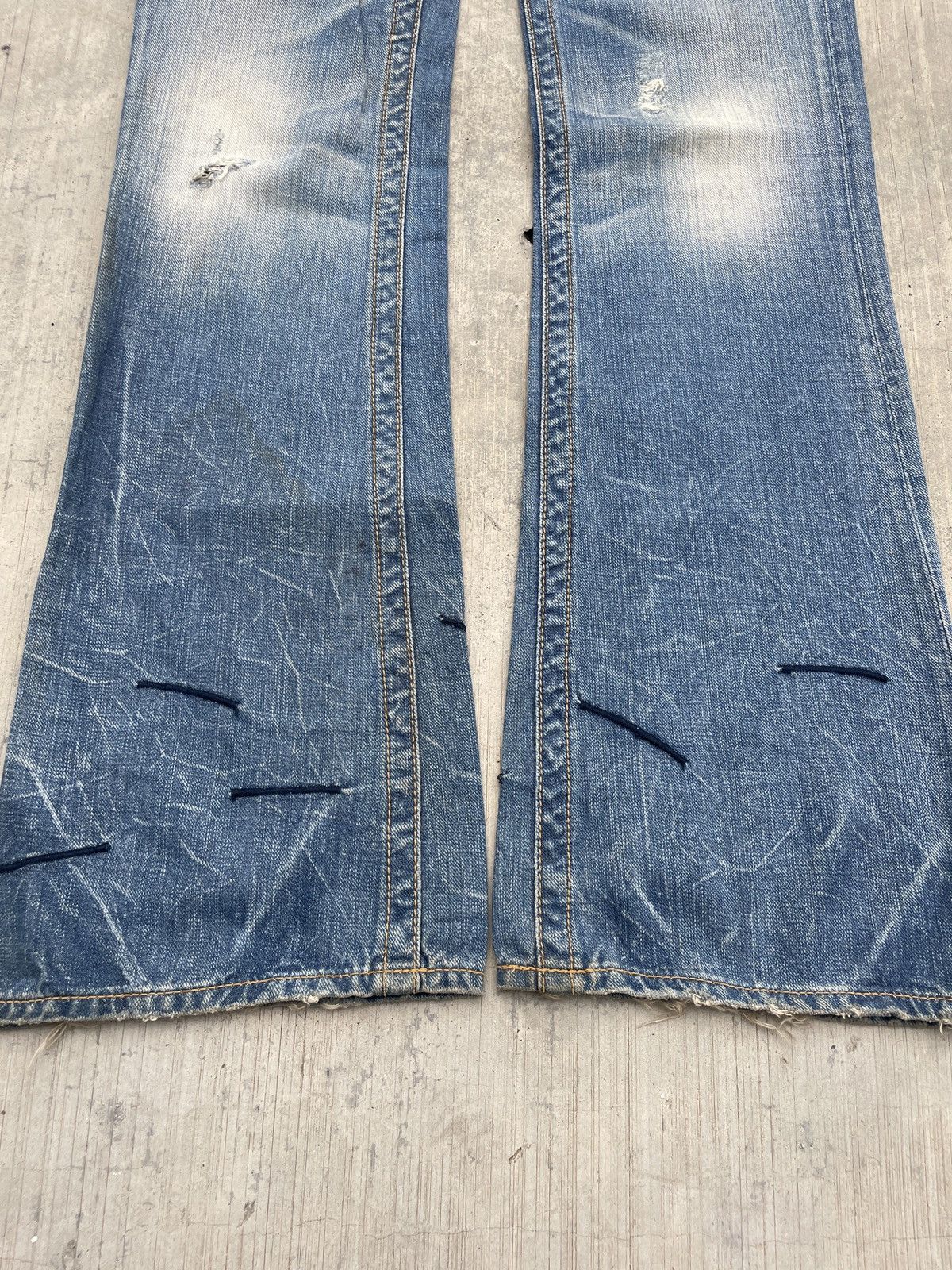 Japanese Brand 2000s JAPANESE BRAND ANTGAUGE DOUBLE WAIST MUDWASH FLARE Size US 30 / EU 46 - 2 Thumbnail