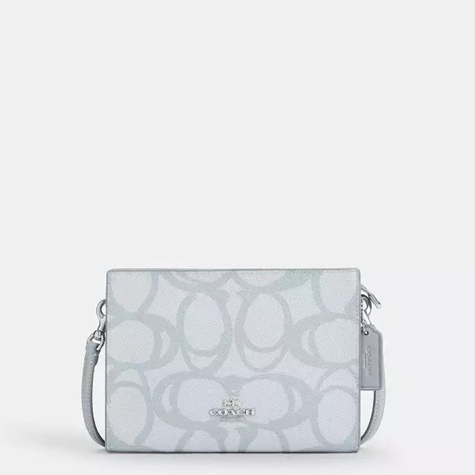 Coach NWT Coach Slim Crossbody Bag Canvas CBL93, Silver/Ice Blue Size ONE SIZE - 6 Thumbnail