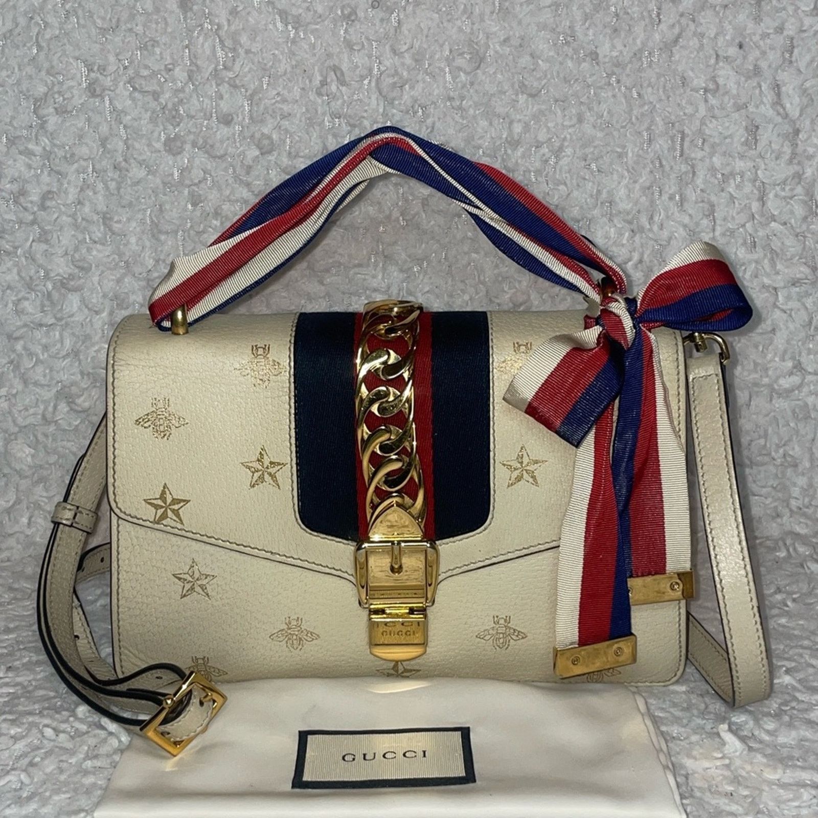 Gucci Gucci Sylvie Bee Star Leather Bag Size ONE SIZE - 1 Thumbnail