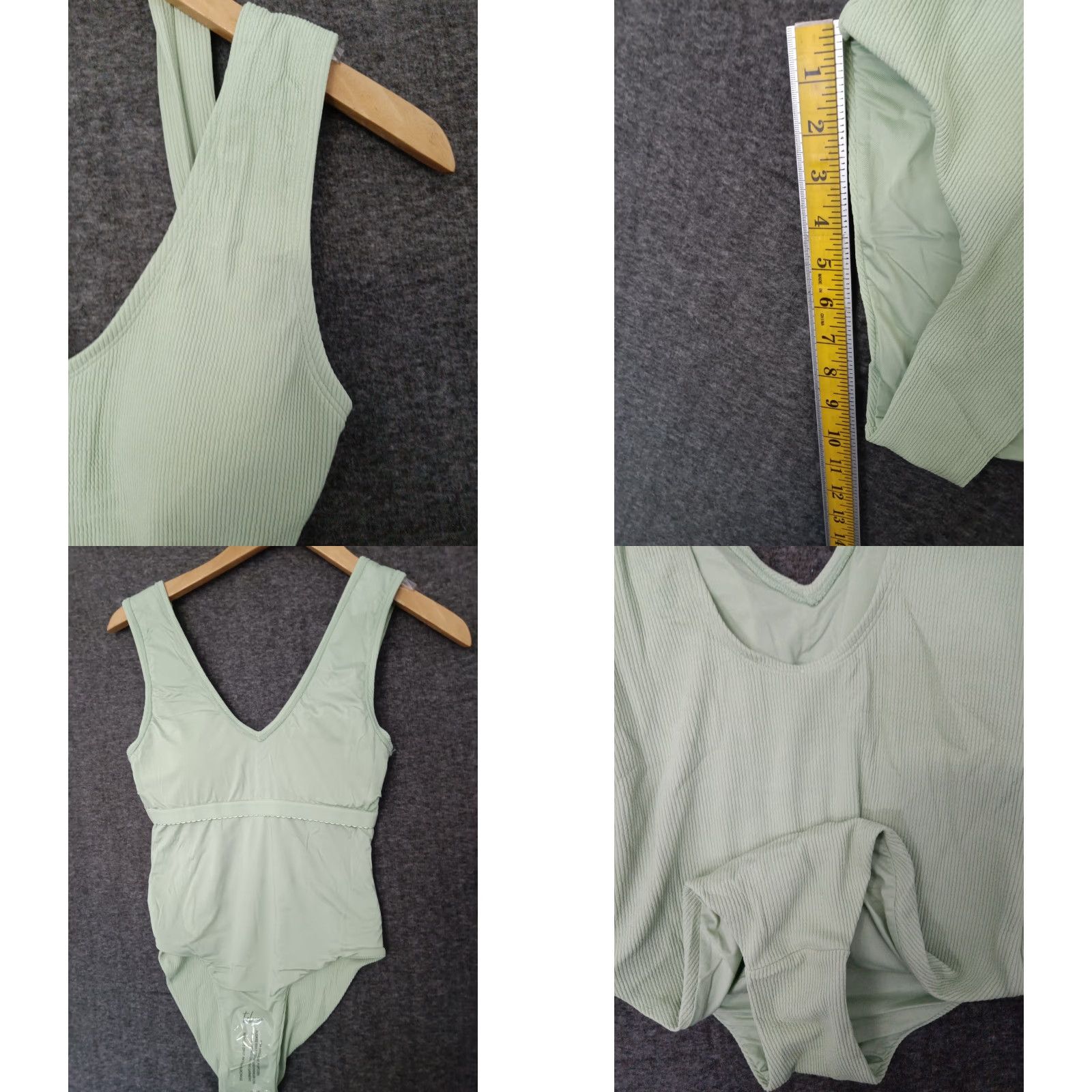 Vintage Toluca One Piece Shirt Women S Eucalyptus Hybrid Ribbed Maxi Belted Swim Sexy Beach Size ONE SIZE - 8 Thumbnail