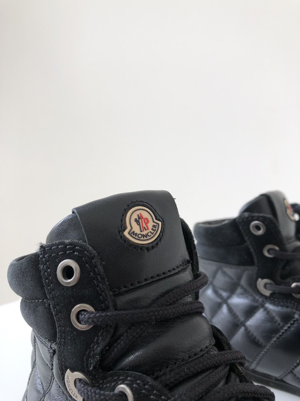 Moncler Moncler Logo Patch Hi-Top Leather Sneakers Size US 6 / IT 36 - 3 Thumbnail