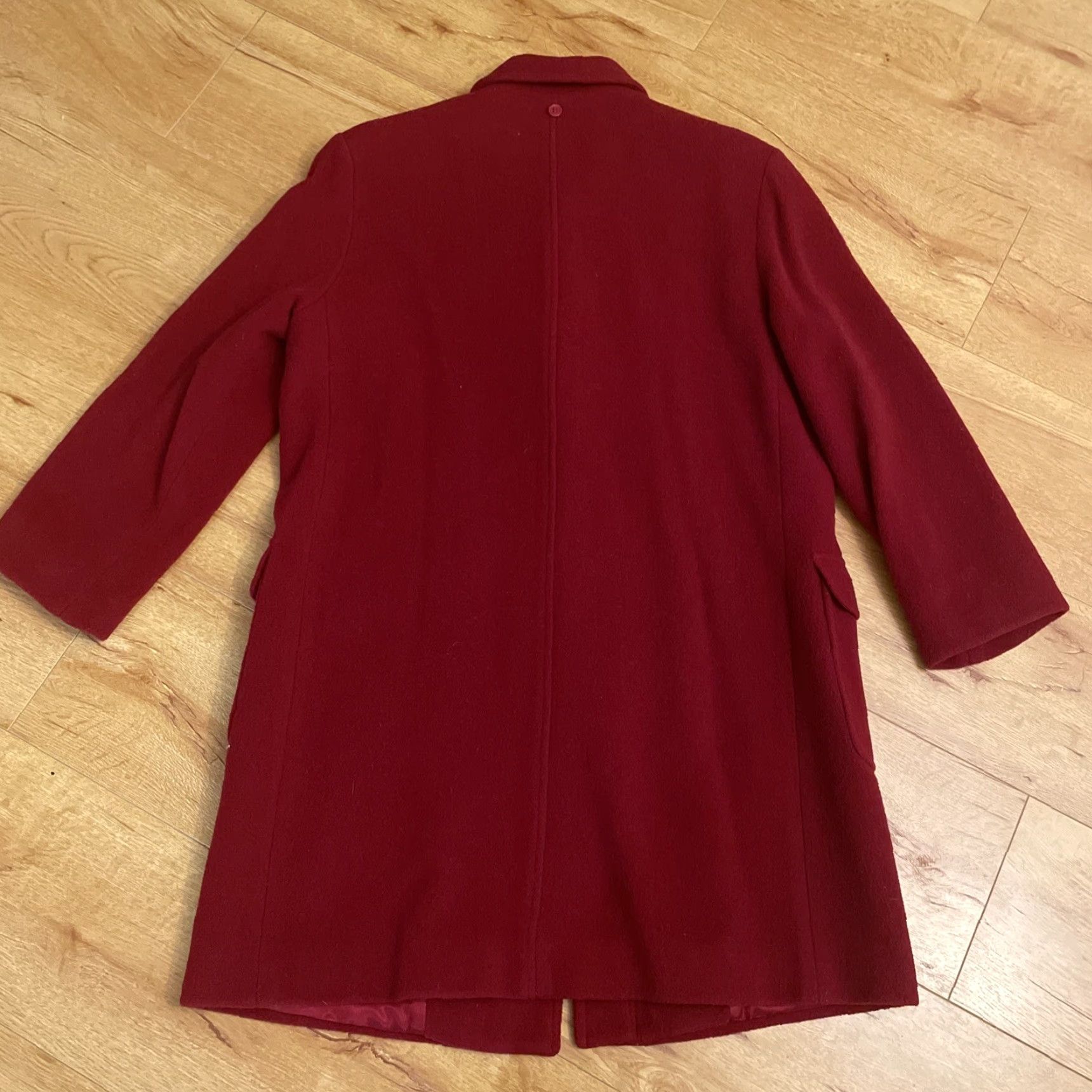Talbots VINTAGE Talbots Womens Pea Coat Red 8P 100% Wool Long Toggle Leather USA Winter Lined Size M / US 6-8 / IT 42-44 - 6 Thumbnail